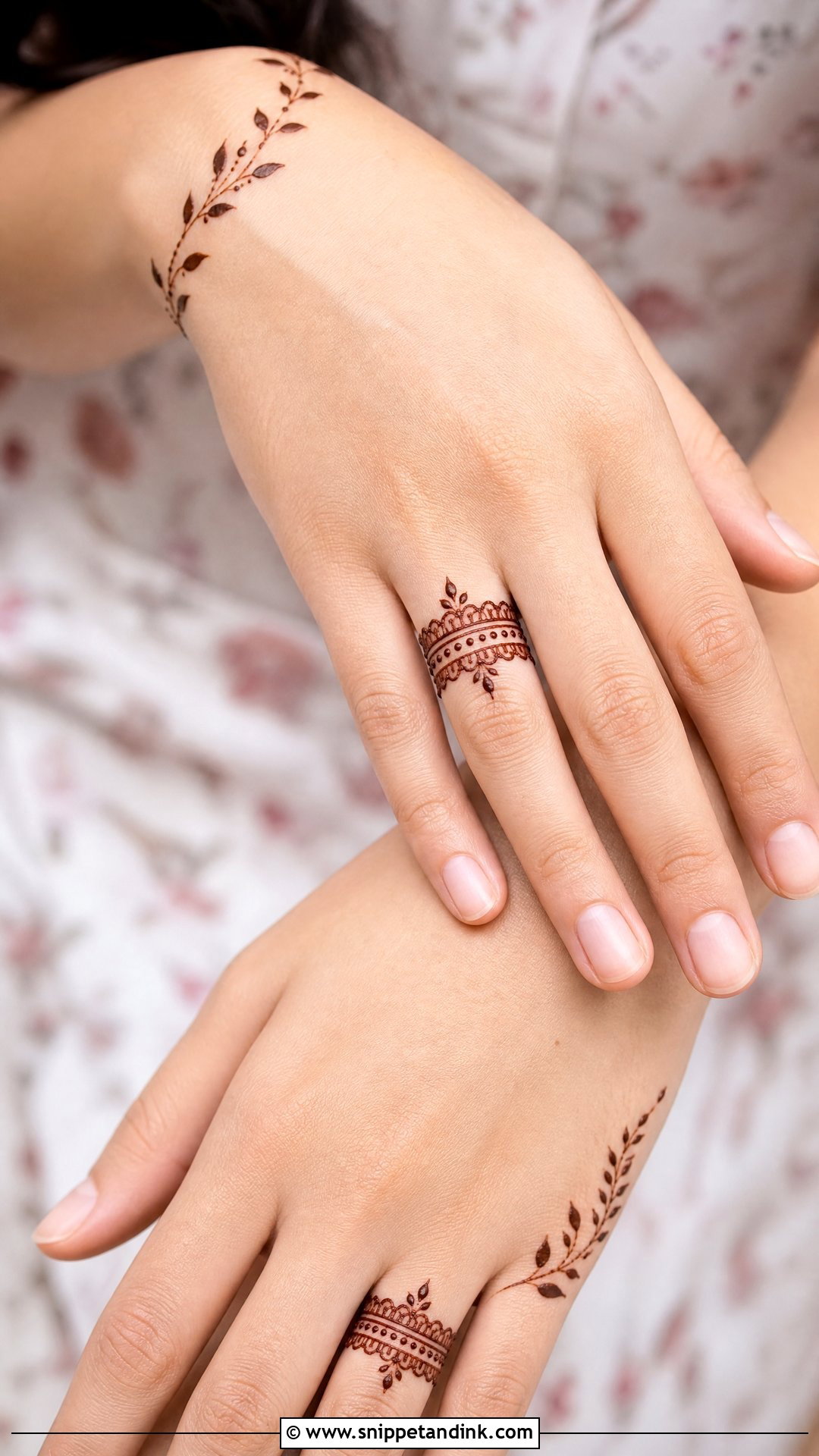 Ring Finger Engagement Mehndi Design - Snippet and Ink - 20 Simple Engagement Mehndi Ideas