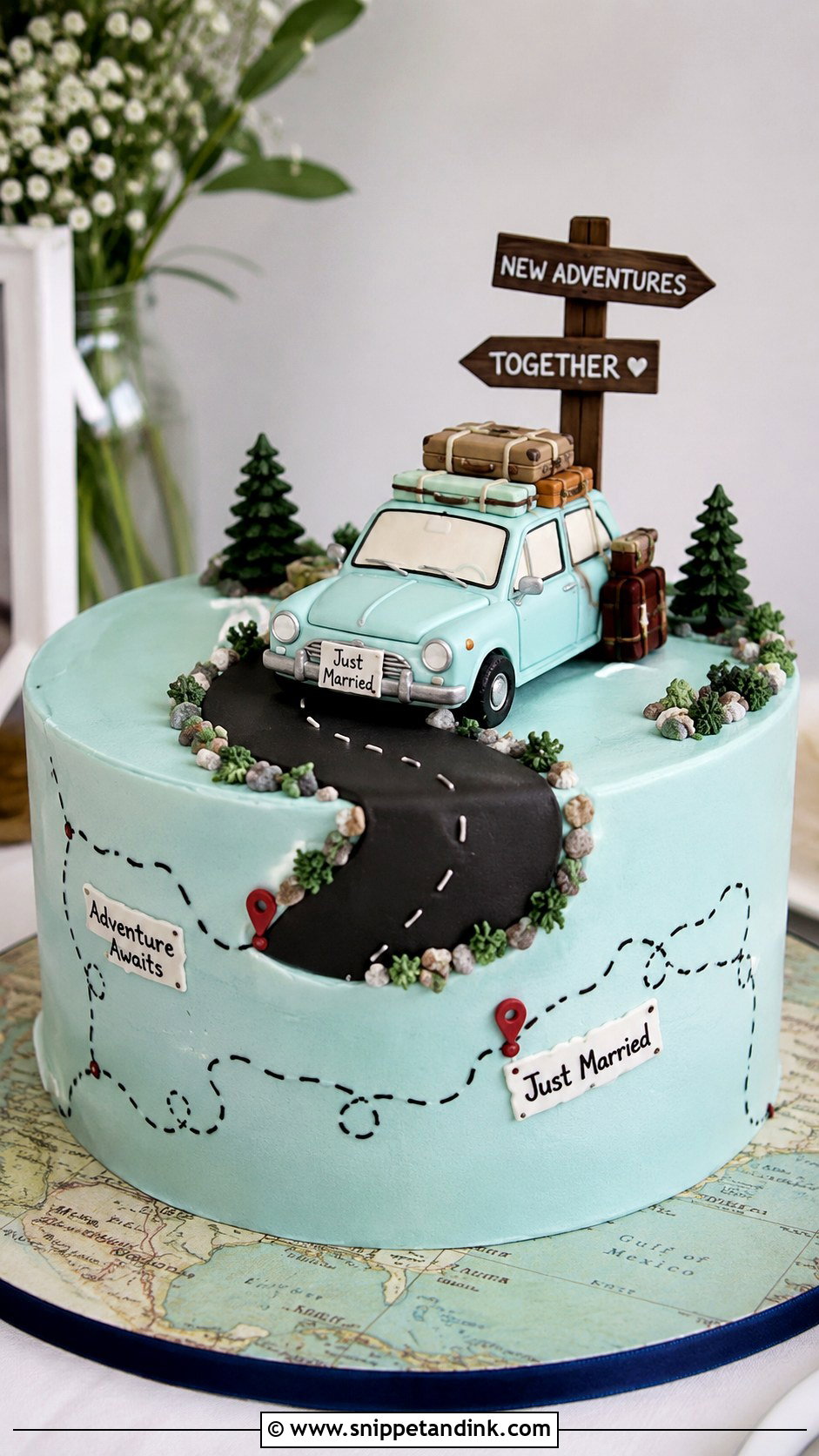 Road Trip Car Grooms Cake - Snippet and Ink - 20 Grooms Car Cake Ideas