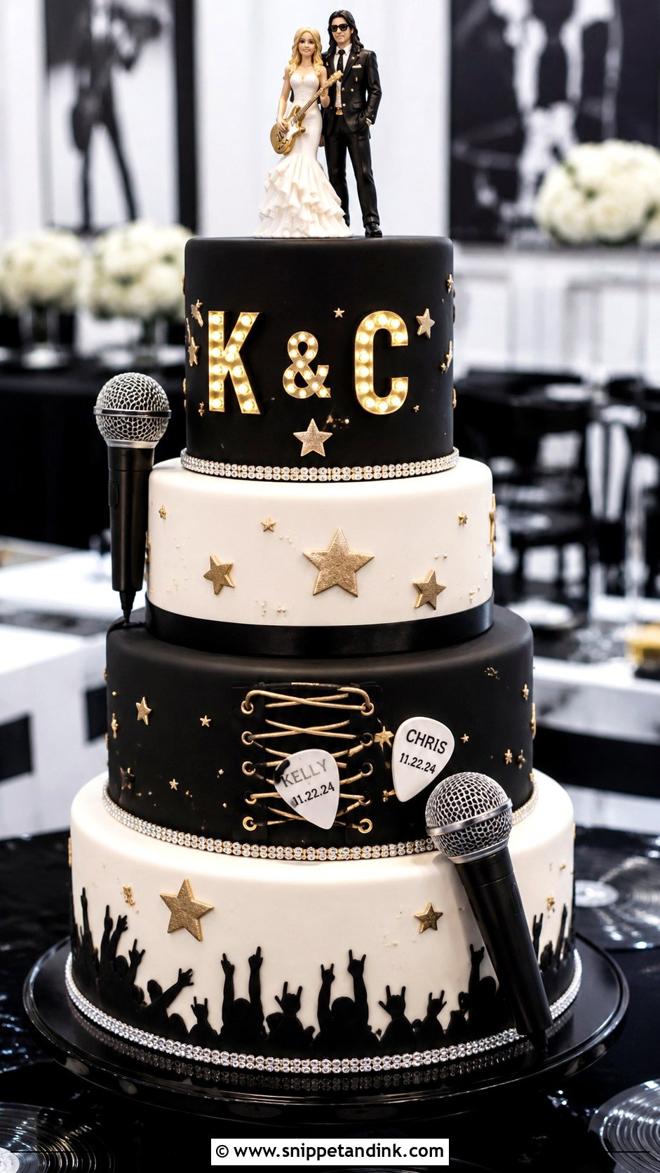Rock Star Wedding Cake - Snippet and Ink - 20 Rock and Roll Wedding Cake Ideas