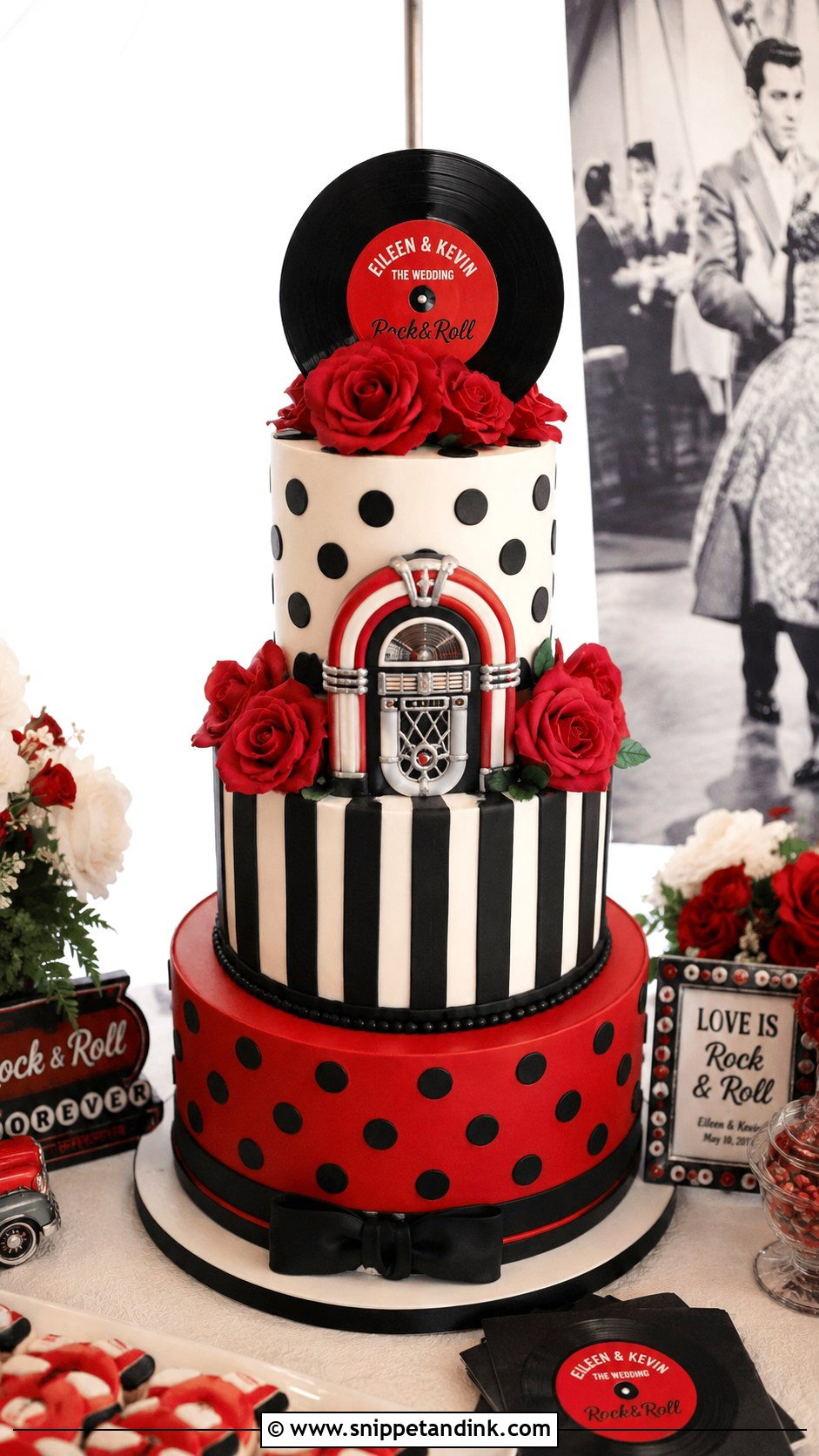Rockabilly Wedding Cake - Snippet and Ink - 20 Rock and Roll Wedding Cake Ideas