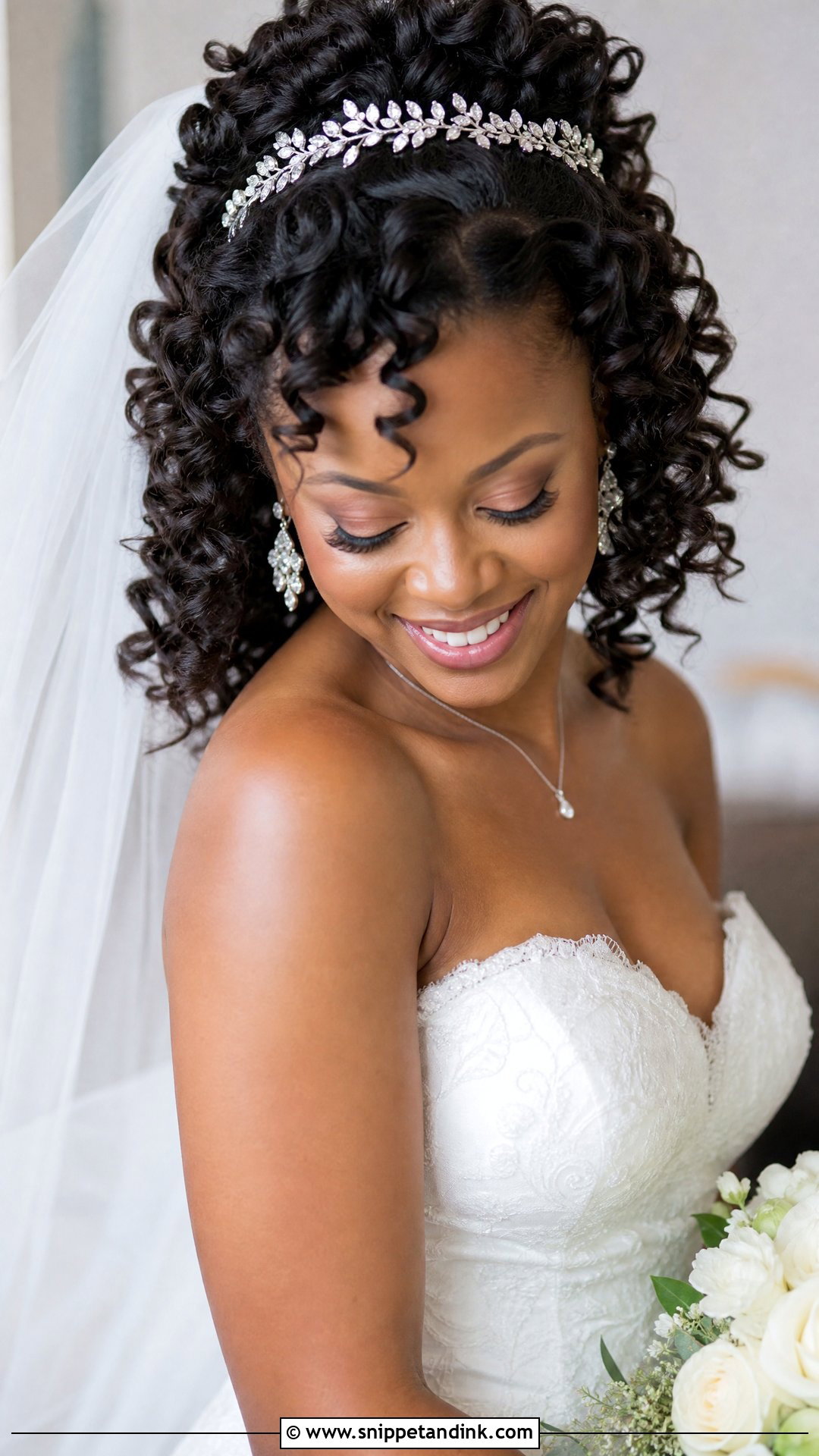 Rod Set Curls for Natural Bride - Snippet and Ink - 20 Natural Wedding Hairstyles Black Bride