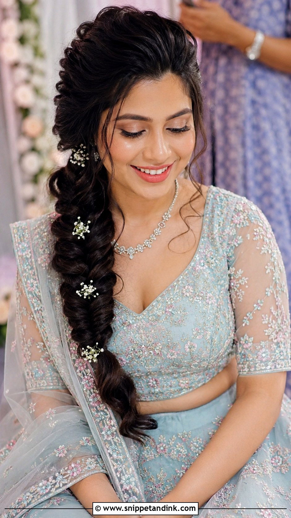 Roka Ceremony Fishtail Braid - Snippet and Ink - 20 Hairstyle for Roka Ceremony Ideas