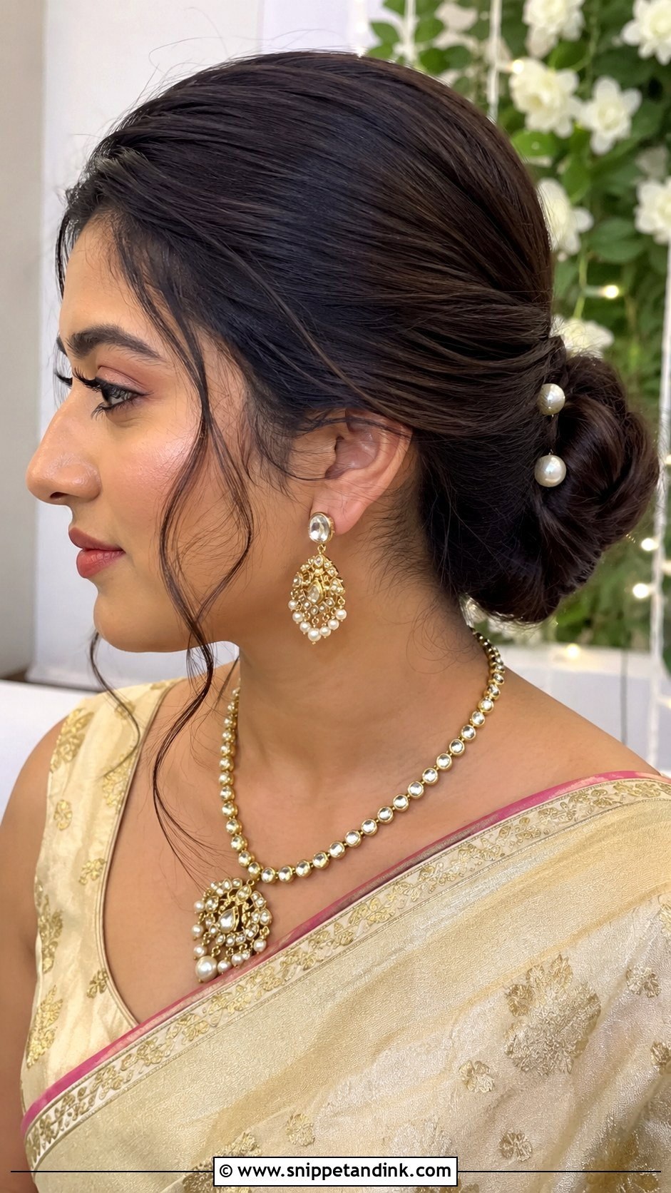 Roka Ceremony Low Bun - Snippet and Ink - 20 Hairstyle for Roka Ceremony Ideas