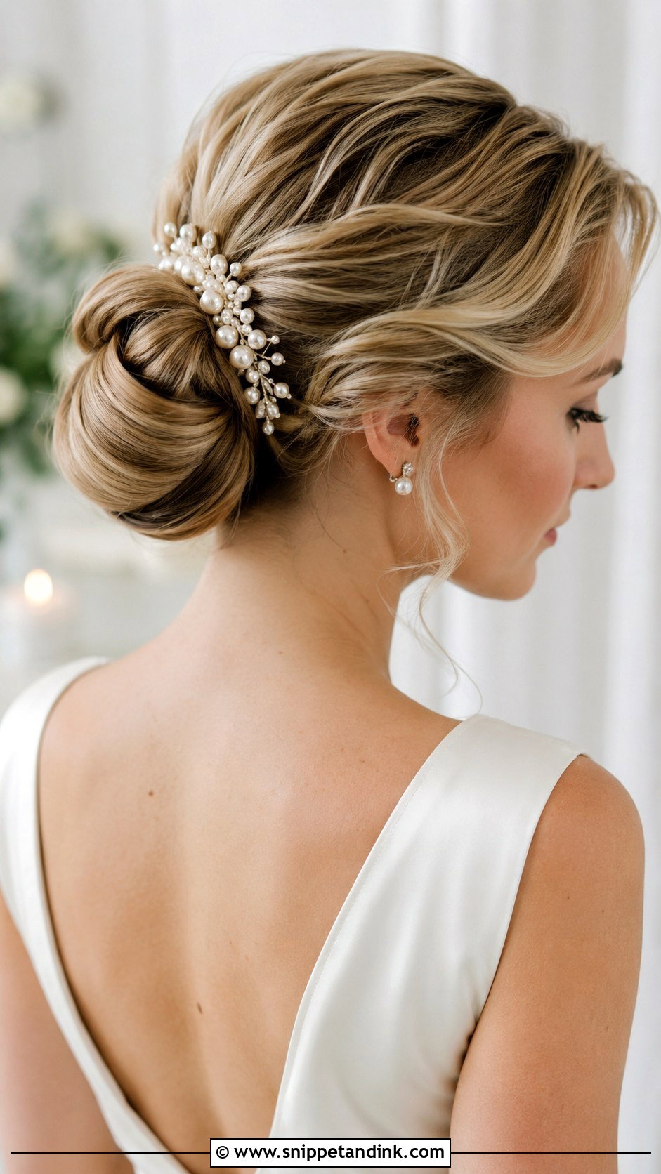 Rolled Bun Wedding Hairstyle - Snippet and Ink - 30 Wedding Hair Bun Ideas