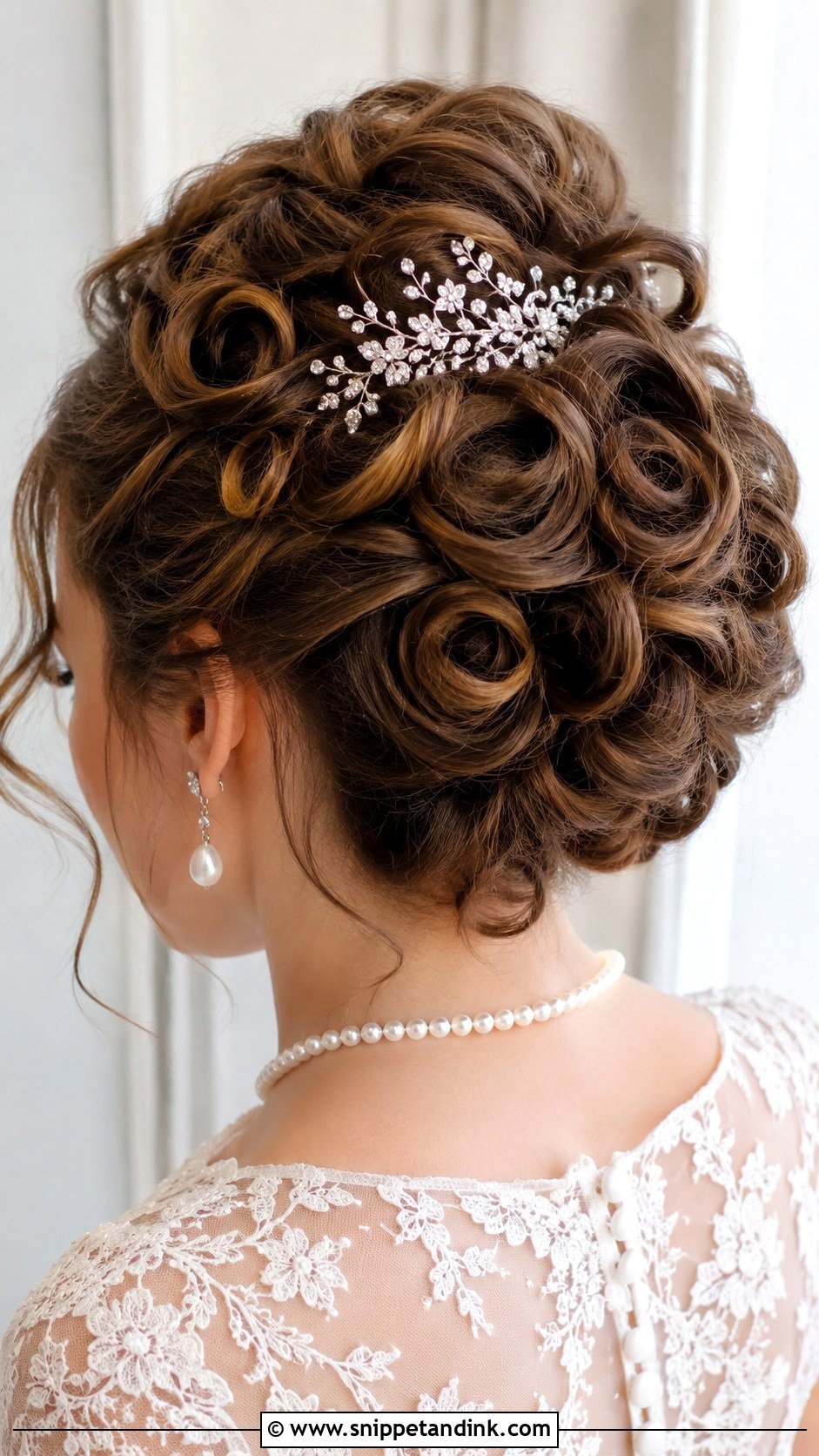 Rolled Updo With Curls - Snippet and Ink - 25 Elegant Bridal Hair Updo Ideas