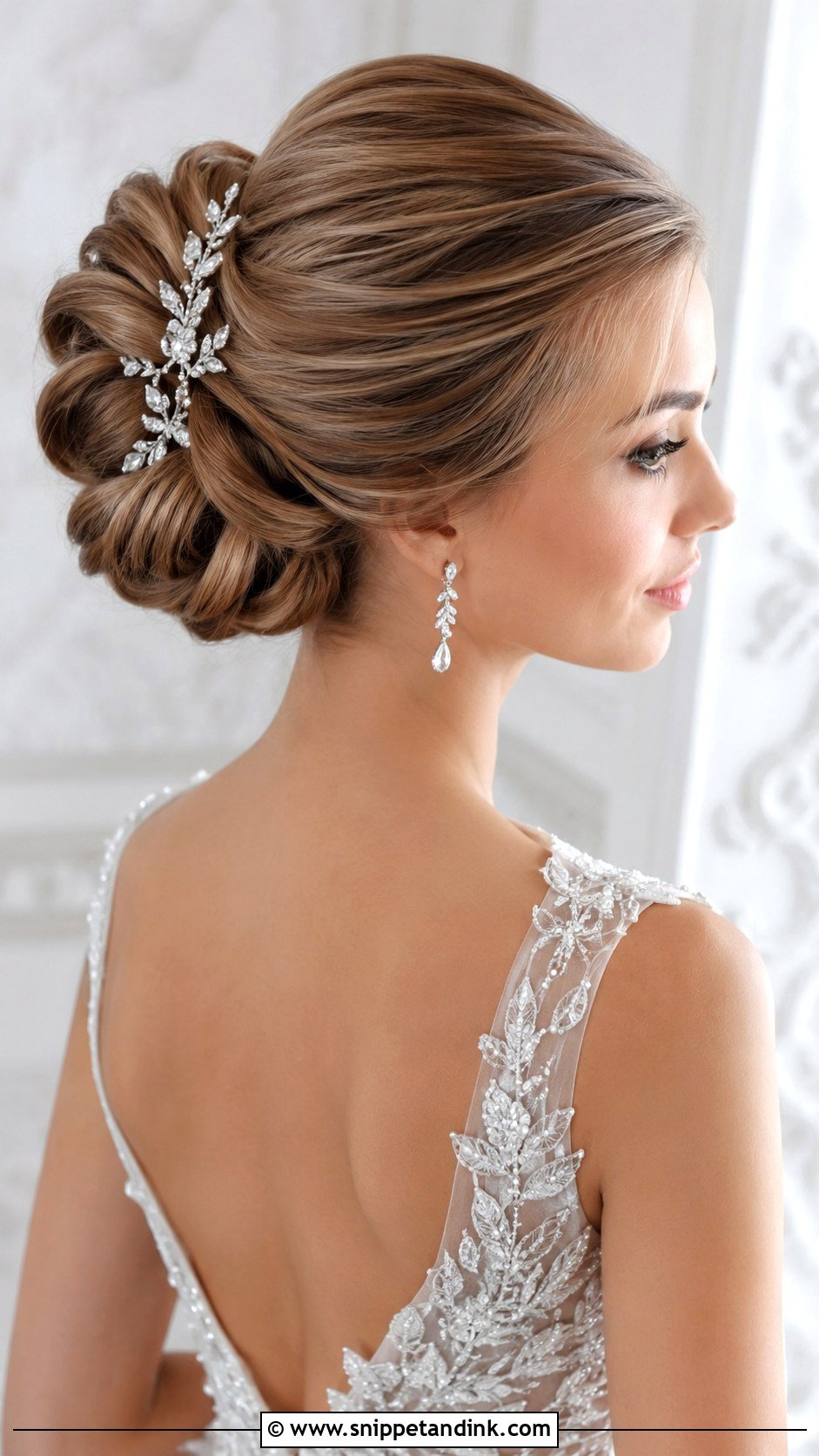 Rolled Updo for Long Hair Brides - Snippet and Ink - 20 Wedding Bride Updo Hairstyles