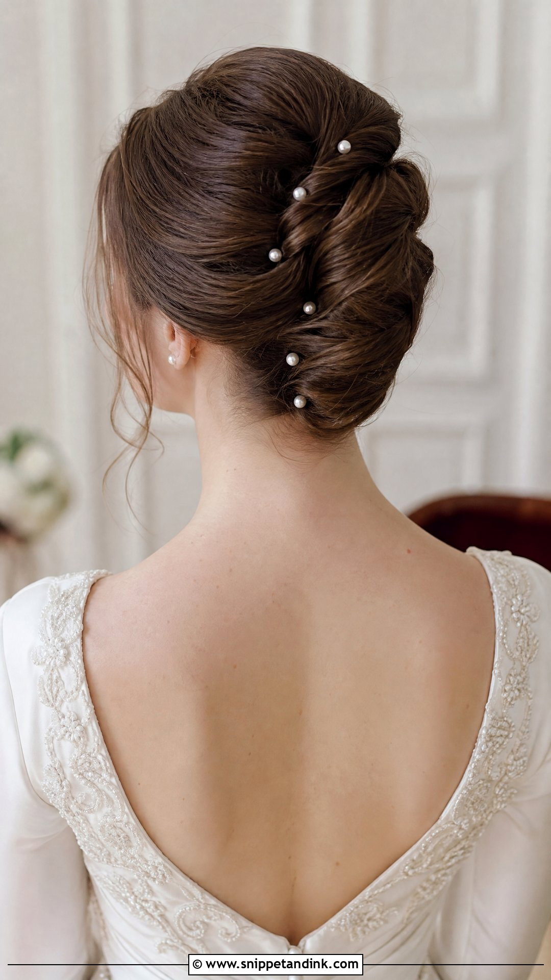 Rolled Updo with Pearls - Snippet and Ink - 20 Updo Wedding Hairstyles for Bride