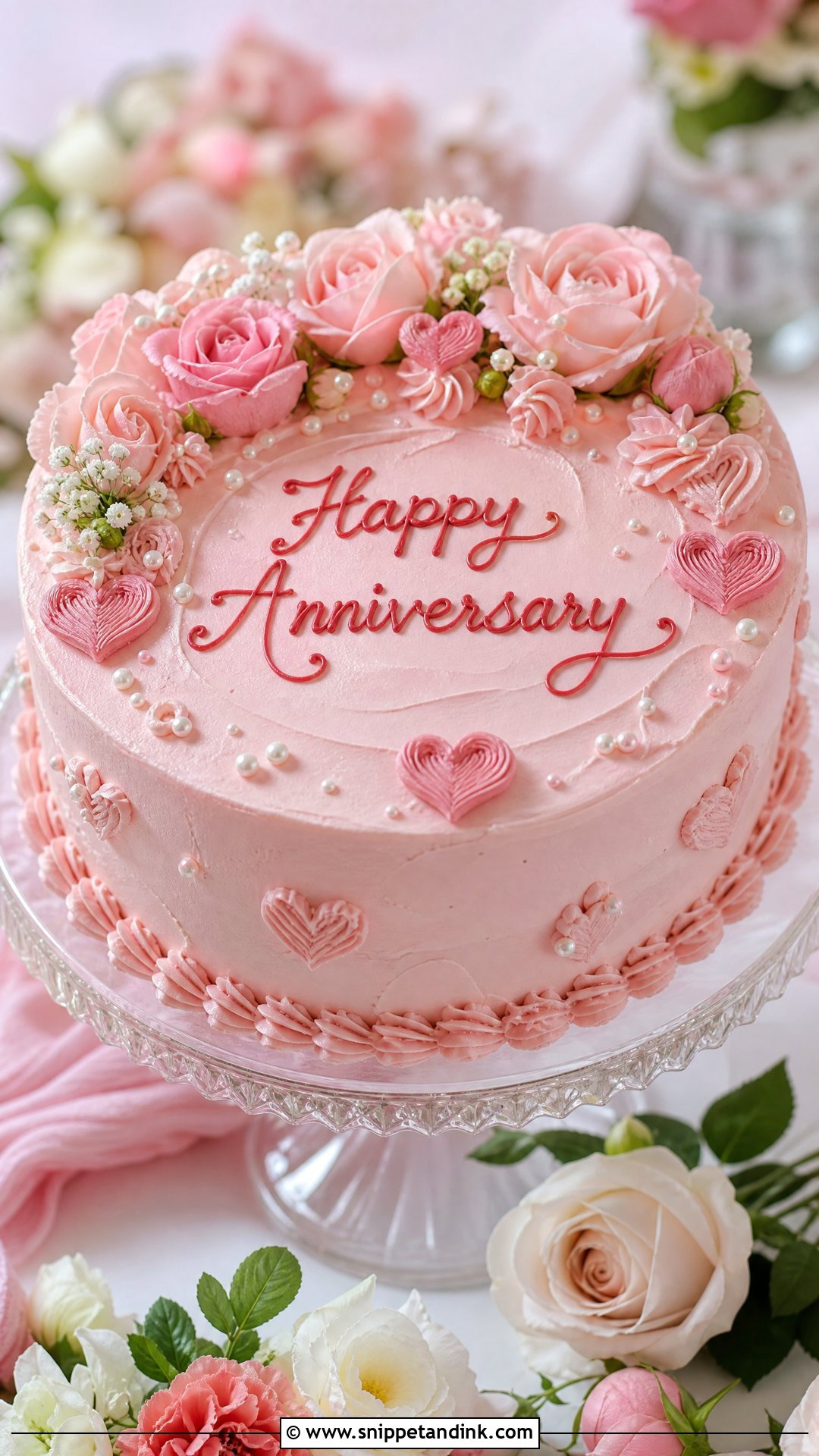 Romantic Anniversary Cake - Snippet and Ink - 35 Happy Anniversary Cakes