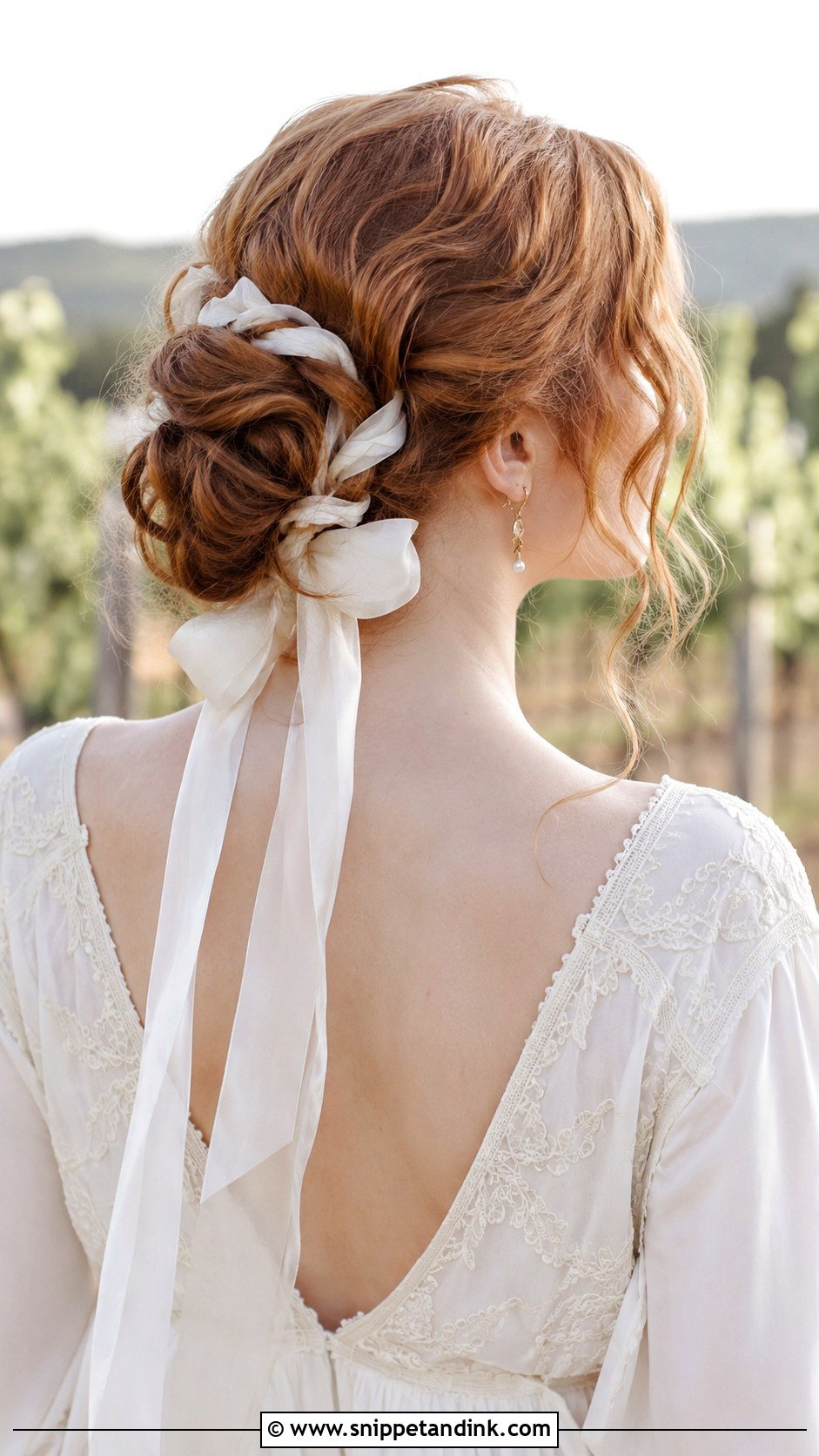 Romantic Boho Updo With Ribbon - Snippet and Ink - 25 Boho Bride Hair Ideas