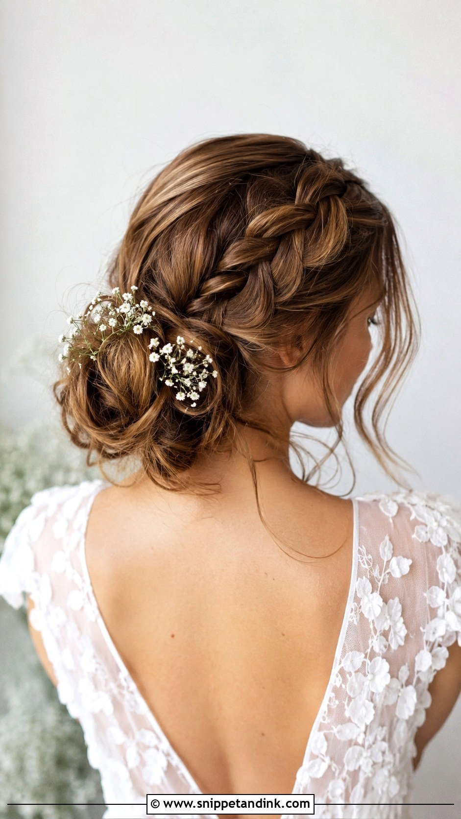 Romantic Braided Bun Updo - Snippet and Ink - 20 Elegant Updo Wedding Hairstyles