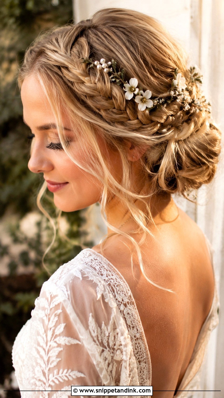 Romantic Braided Crown - Snippet and Ink - 20 Engagement Hairstyles Short Hair