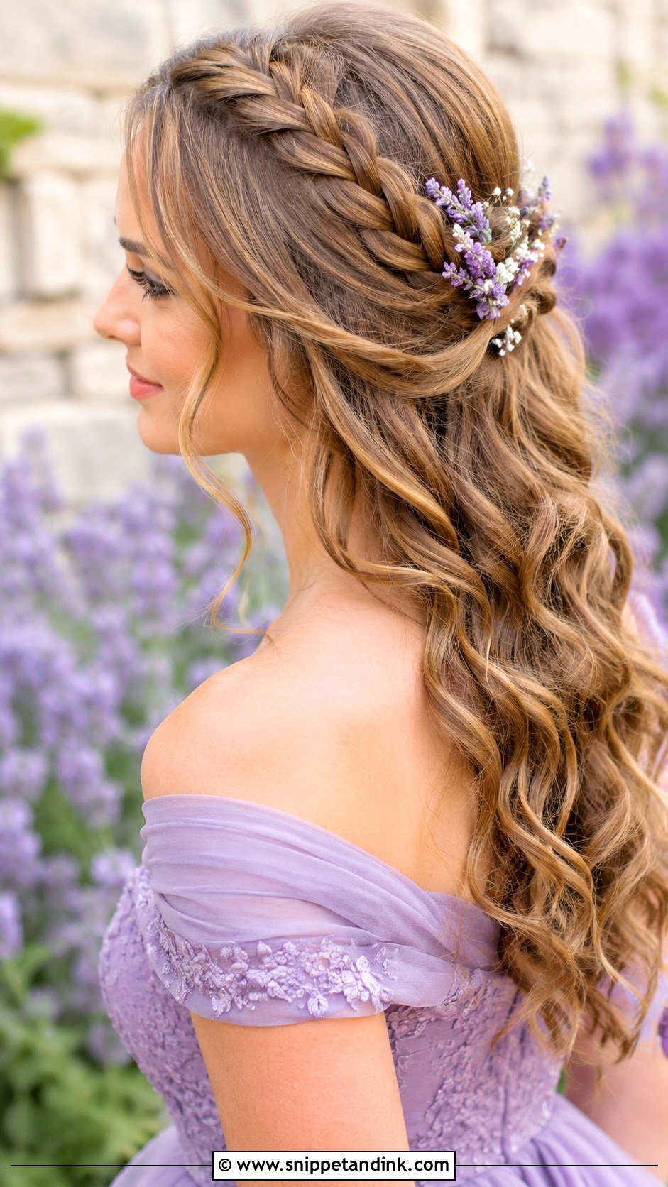 Romantic Braided Half Updo - Snippet and Ink - 30 Mom of Bride Hairstyles