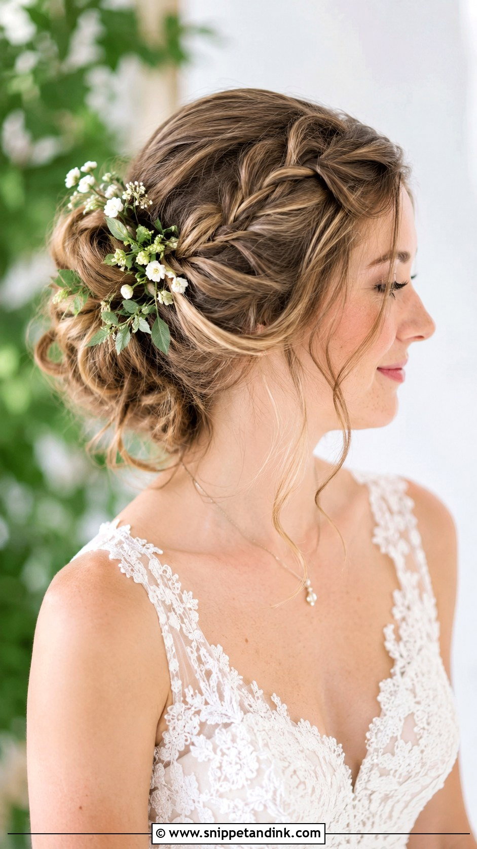 Romantic Braided Updo - Snippet and Ink - 25 Hailey Bieber Wedding Hair Ideas
