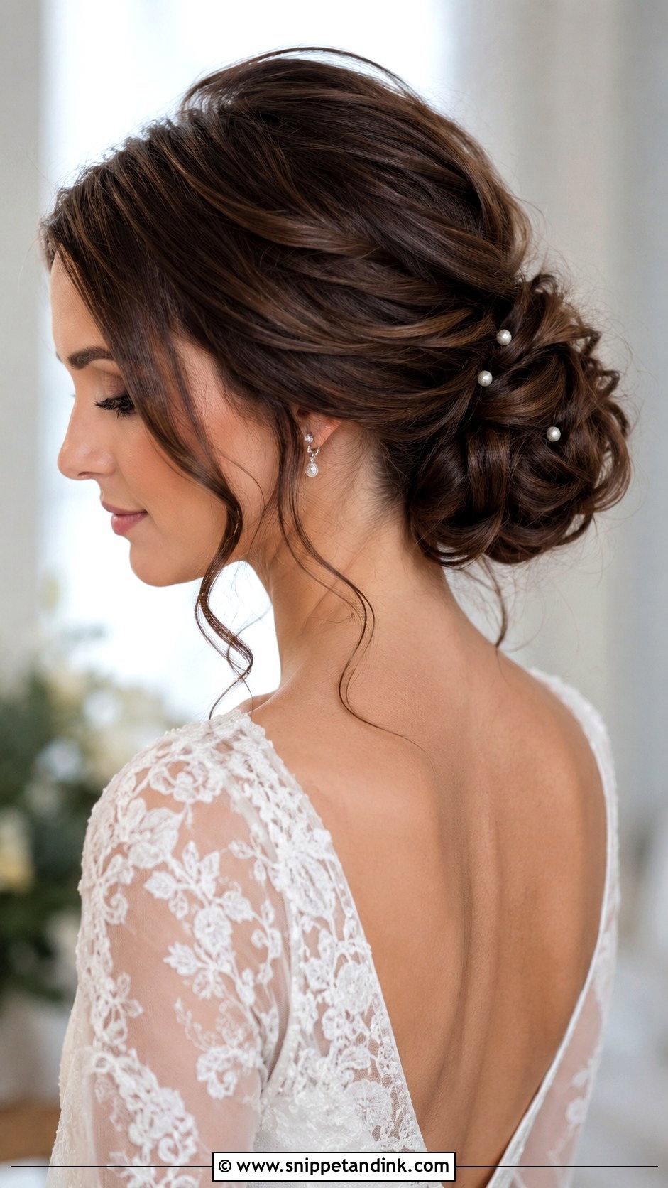 Romantic Bride Hair With A Low Bun - Snippet and Ink - 15 Romantic Bride Hair Ideas