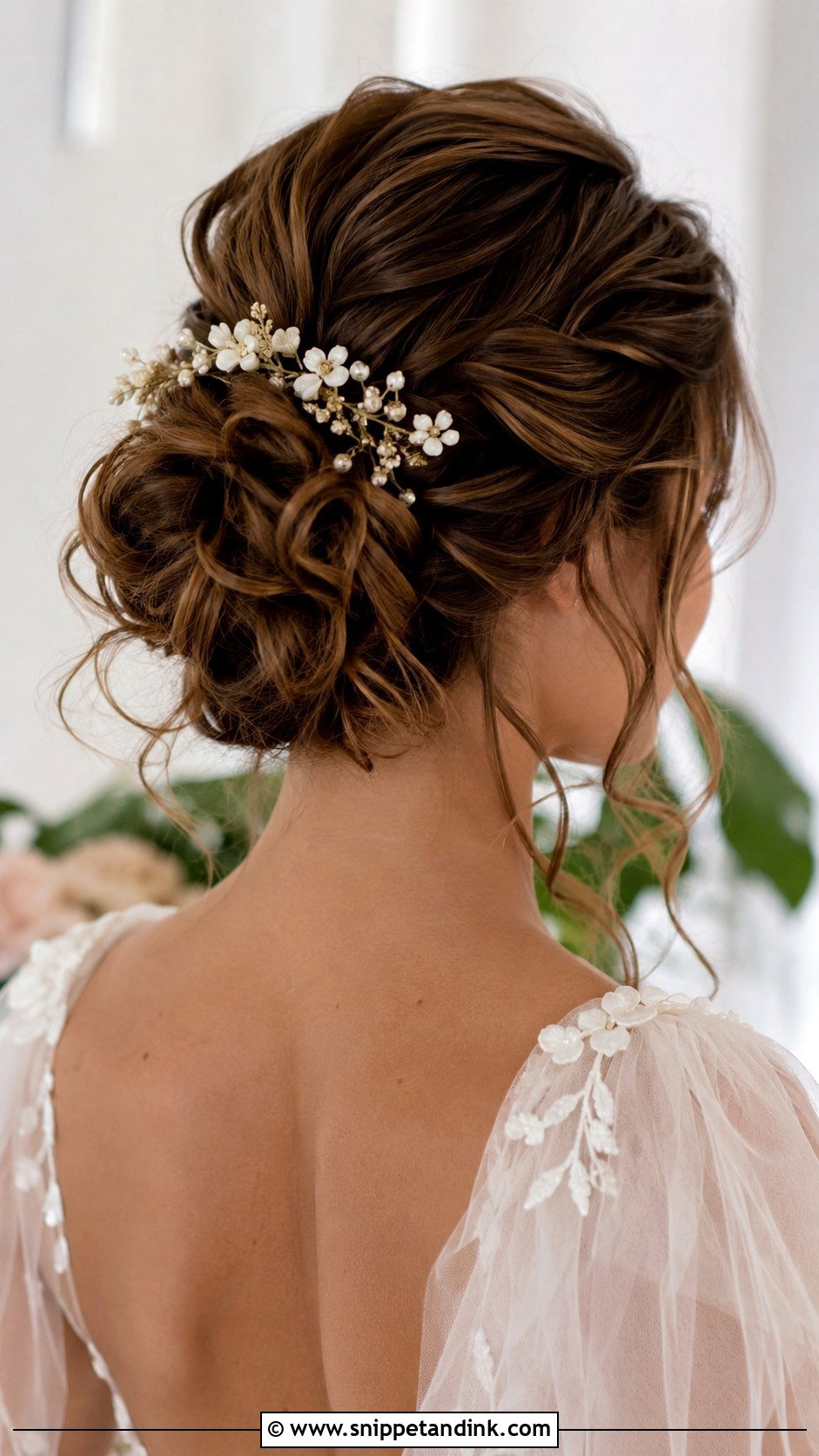 Romantic Bride Hair With A Messy Bun - Snippet and Ink - 15 Romantic Bride Hair Ideas