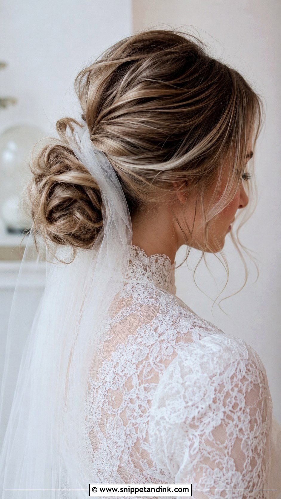 Romantic Bride Hair With A Textured Chignon - Snippet and Ink - 15 Romantic Bride Hair Ideas