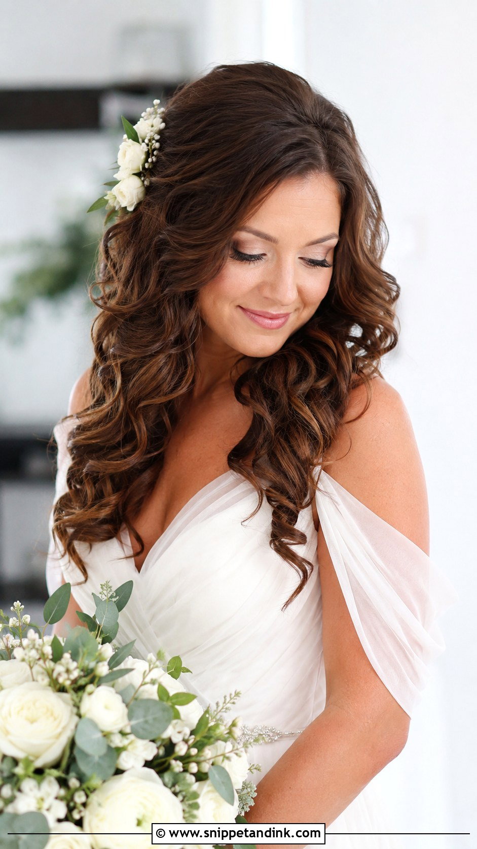 Romantic Cascading Curls Bridal Hairstyle - Snippet and Ink - 20 Trending Bridal Hairstyles