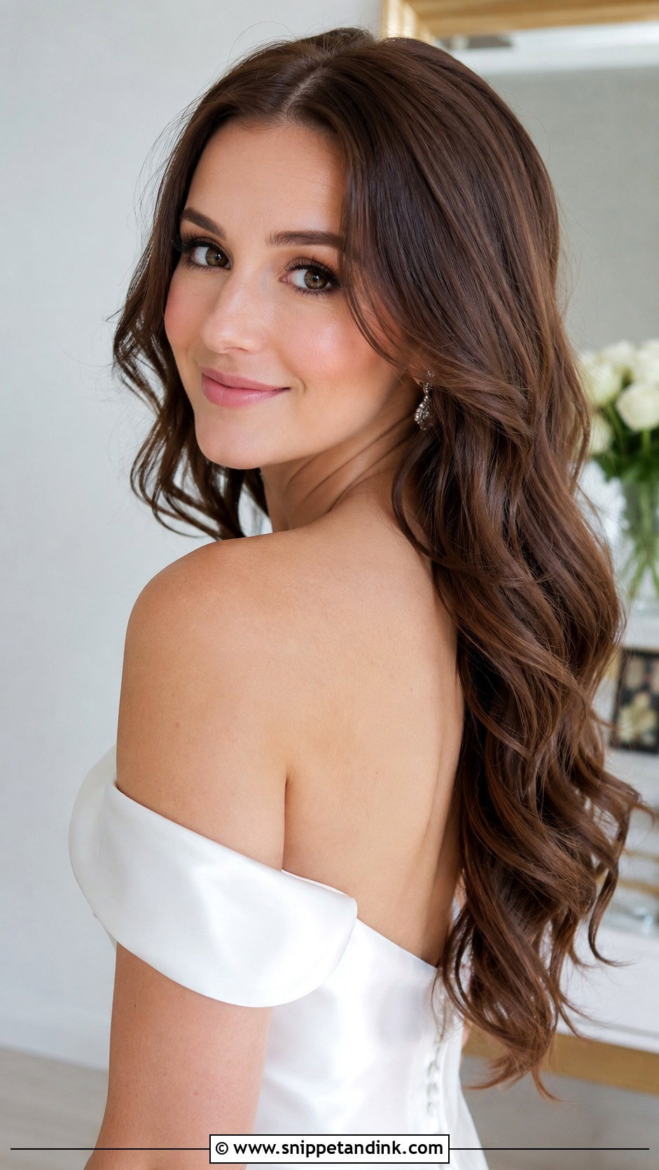 Romantic Cascading Waves - Snippet and Ink - 20 Brunette Bride Hairstyles
