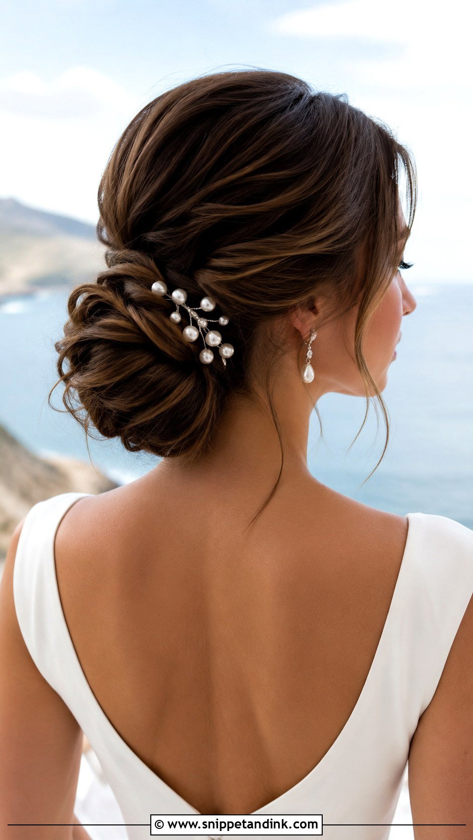 Romantic Chignon - Snippet and Ink - 30 Beach Wedding Hair Ideas