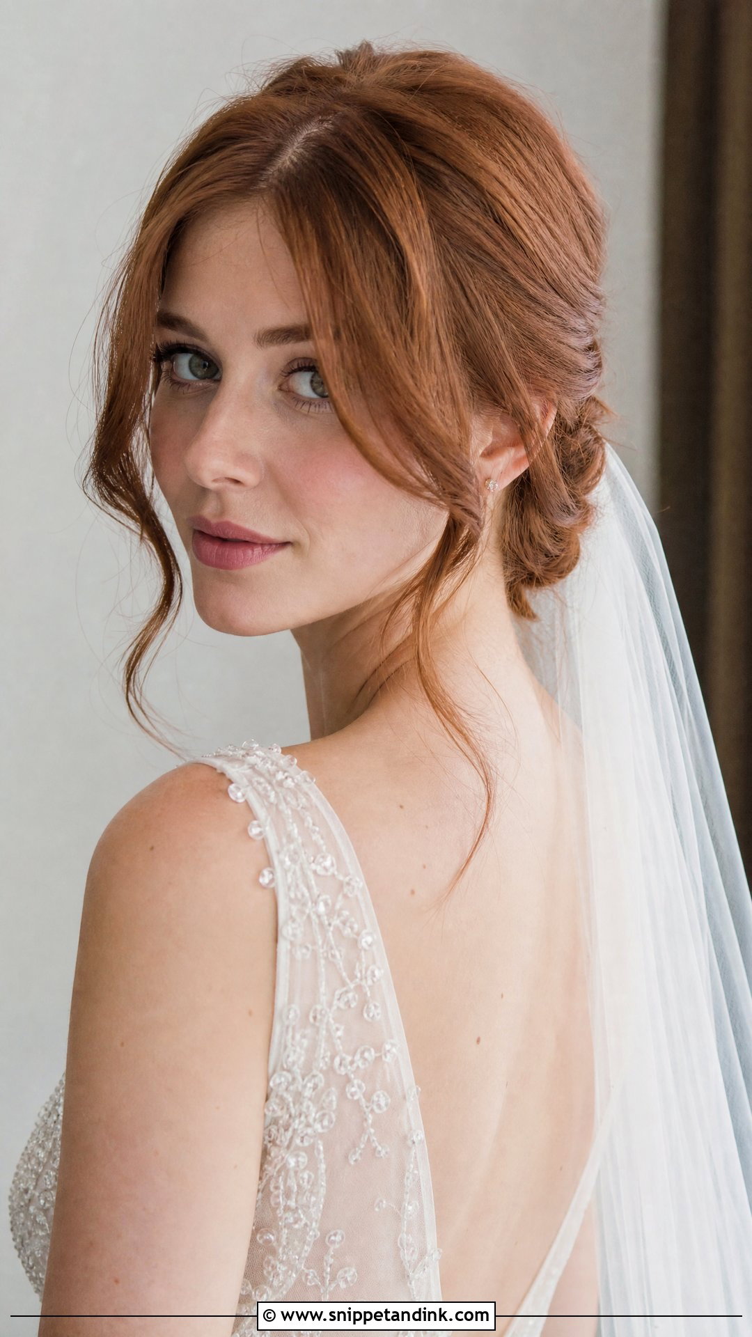 Romantic Chignon With Curtain Bangs - Snippet and Ink - 20 Wedding Hairstyles Bangs