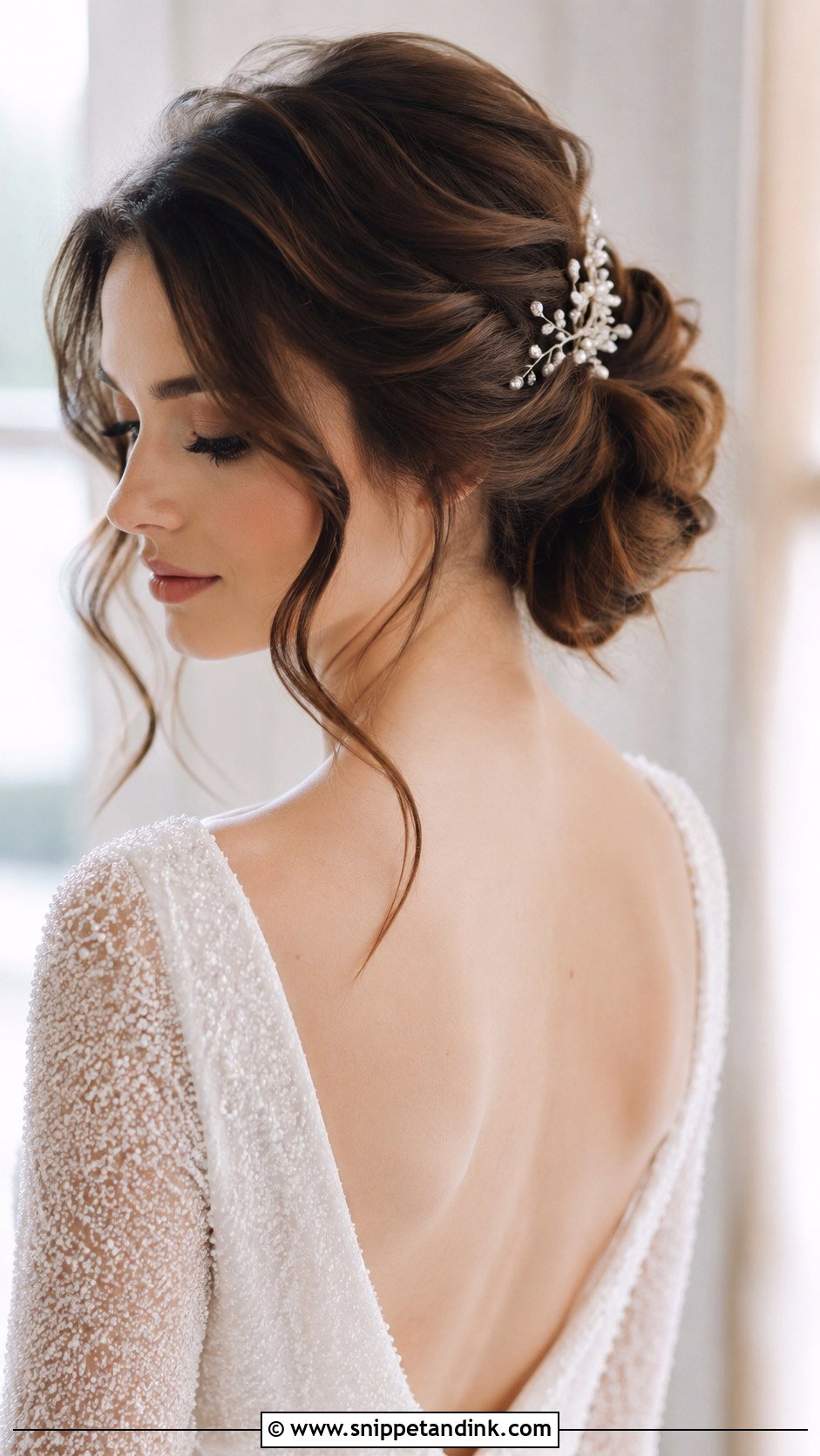 Romantic Chignon With Face Framing Strands - Snippet and Ink - 25 Bridal Hair for Round Face Ideas