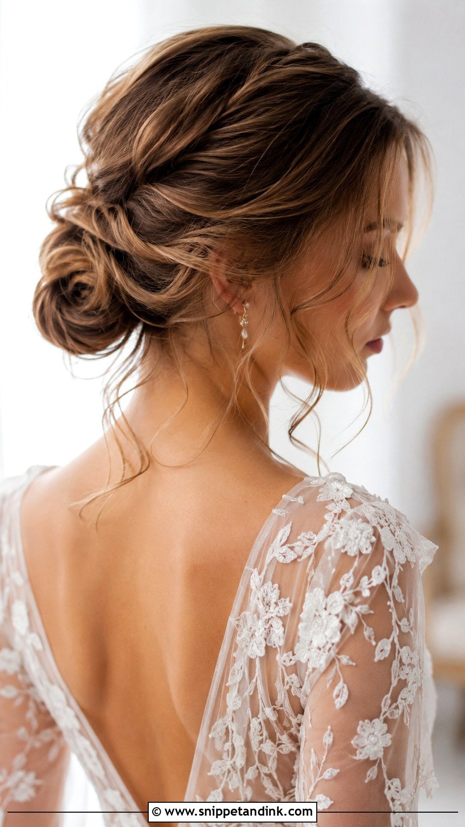 Romantic Chignon With Tendrils - Snippet and Ink - 20 Bridal Chignon Ideas