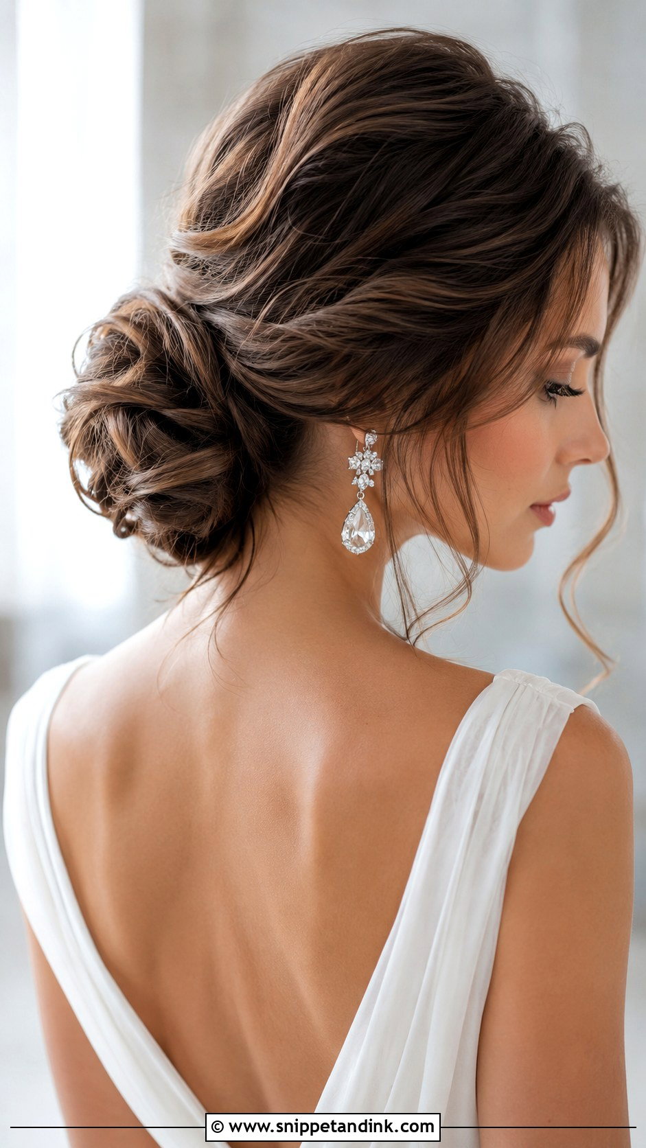 Romantic Chignon for Medium Length Bridal Hair - Snippet and Ink - 25 Mid Length Bridal Hair Ideas