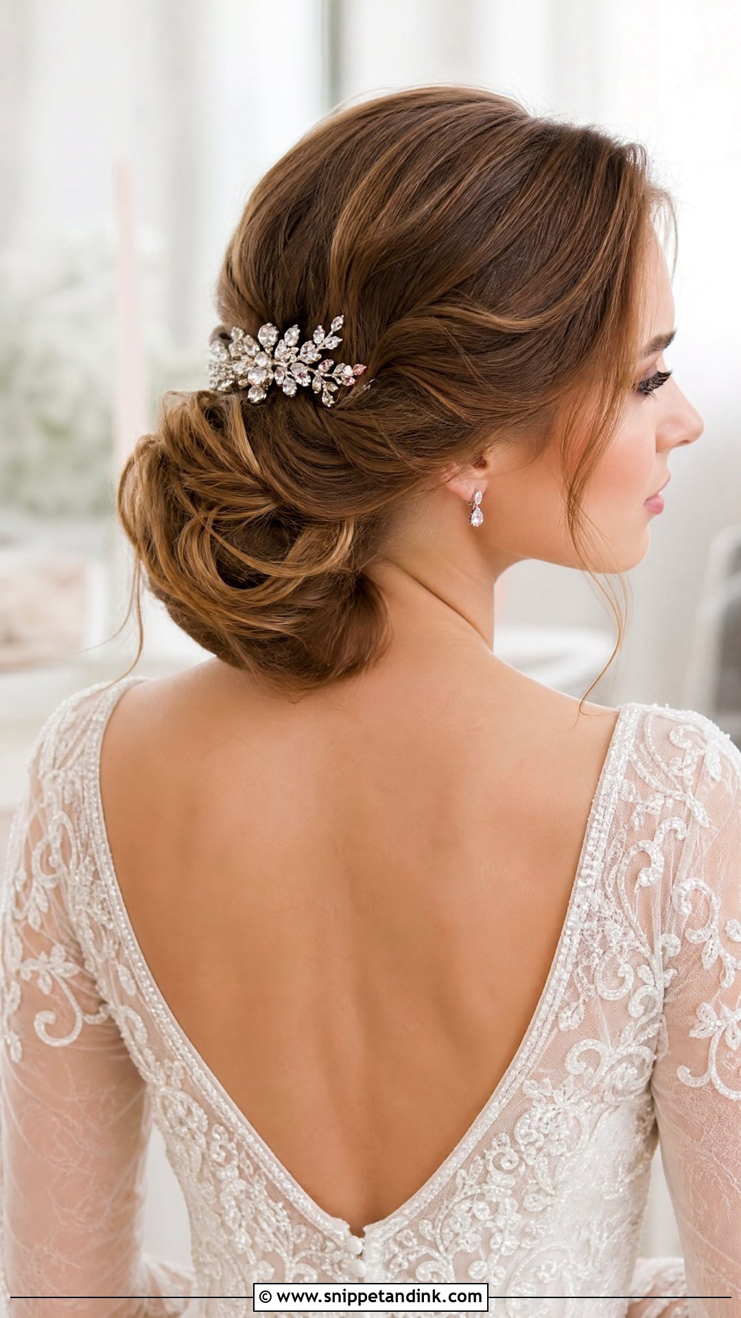Romantic Curled Low Ponytail - Snippet and Ink - 30 Elegant Ponytail Wedding Hairstyles