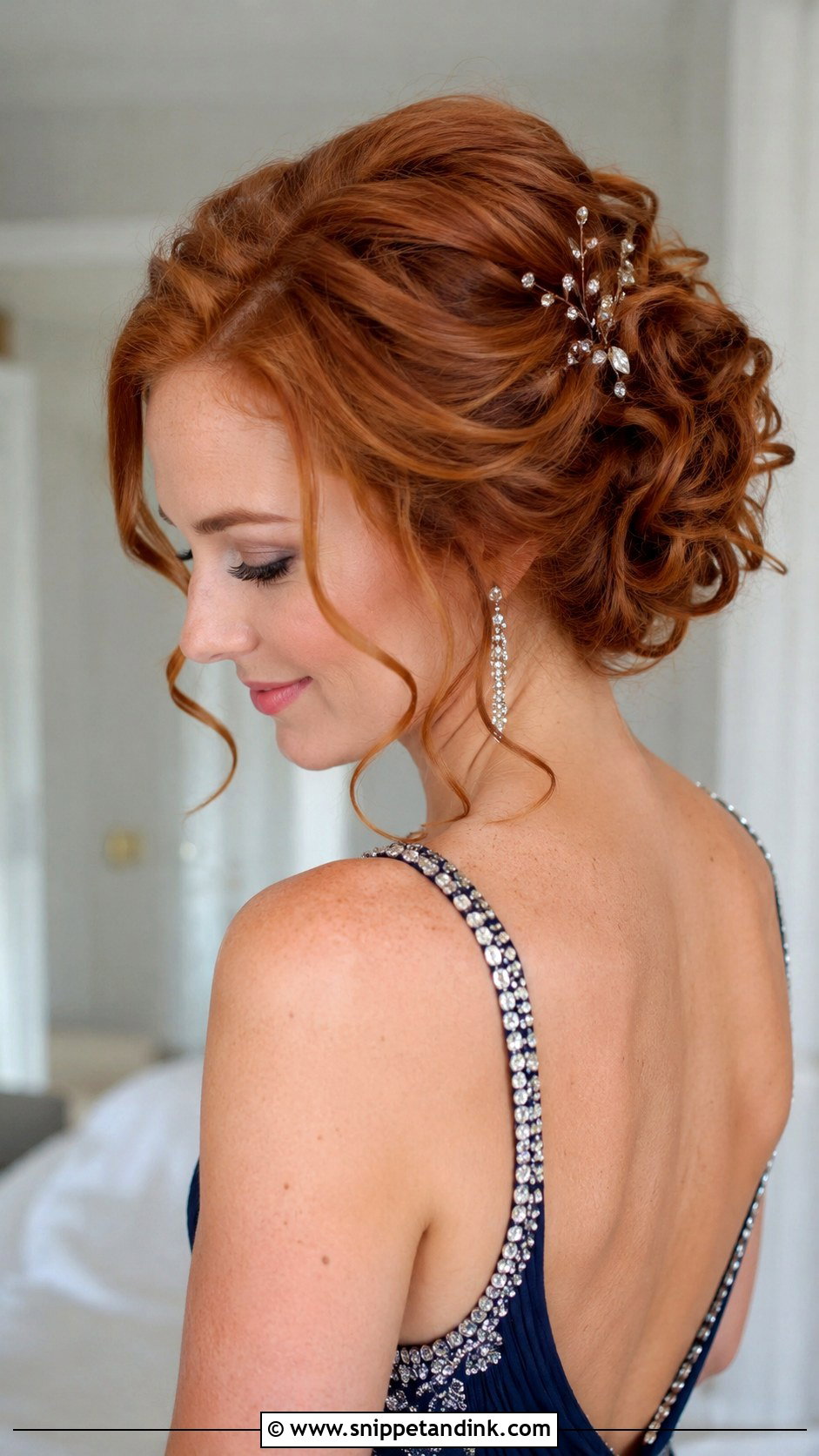Romantic Curled Updo - Snippet and Ink - 30 Wedding Guest Updo Hairstyles