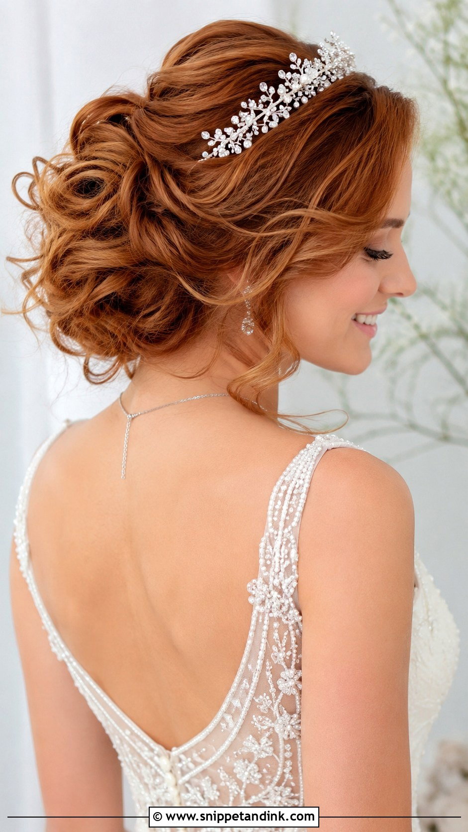 Romantic Curled Updo With Tiara - Snippet and Ink - 25 Bridal Tiara Hairstyles