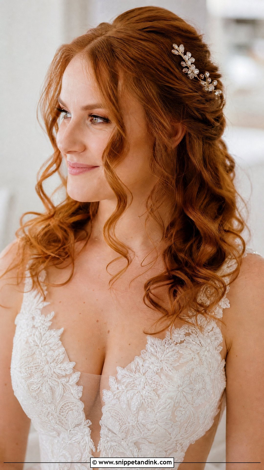 Romantic Curls Framing the Face - Snippet and Ink - 20 Wedding Hair Front Ideas