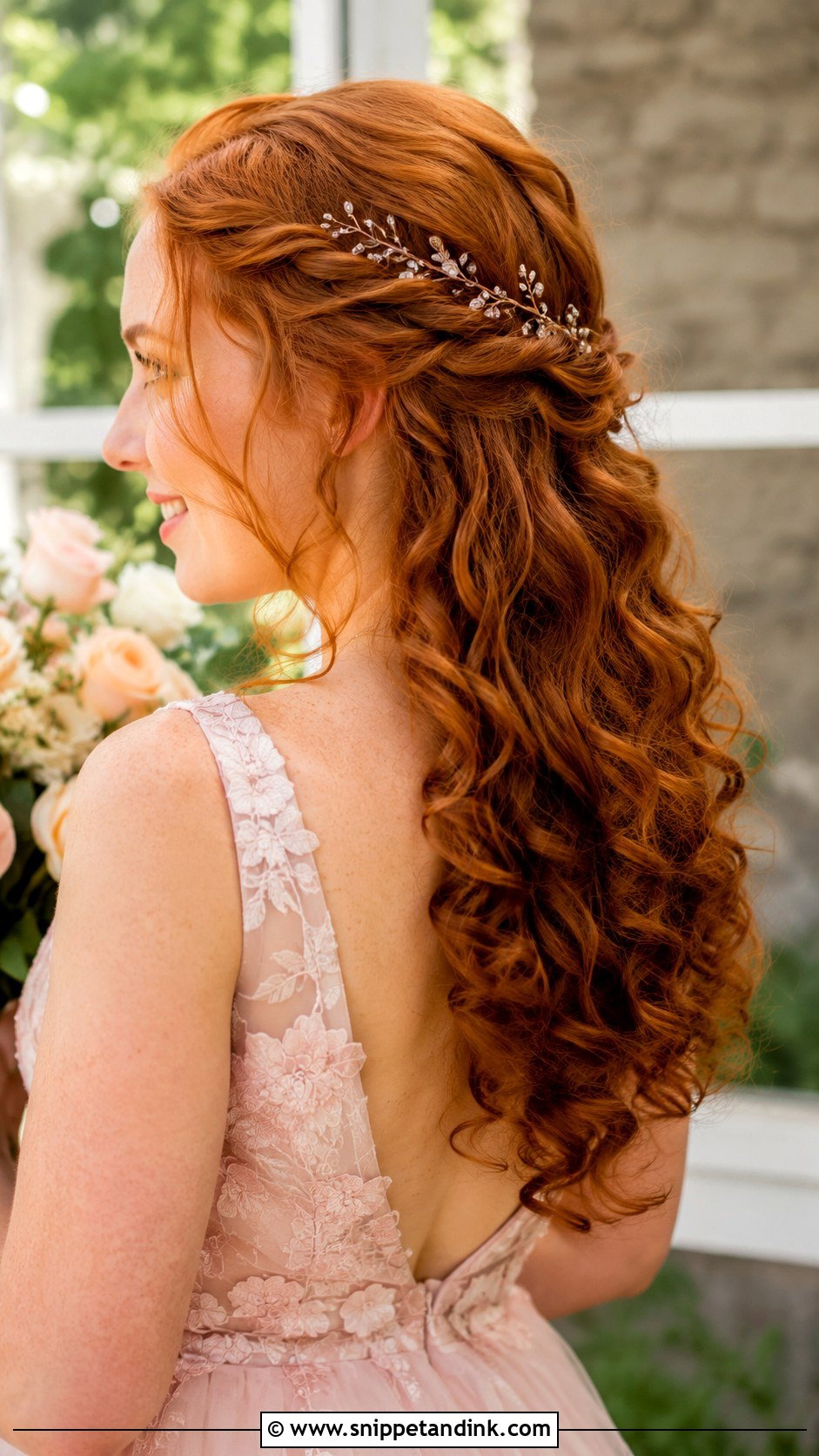 Romantic Curls Half Up - Snippet and Ink - 25 Wedding Party Hairstyles