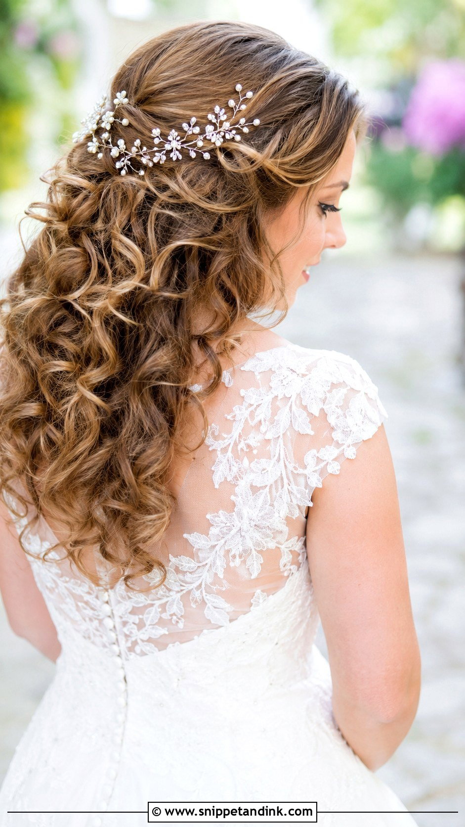 Romantic Curls With Hair Vine - Snippet and Ink - 25 Ethereal Wedding Hair Ideas
