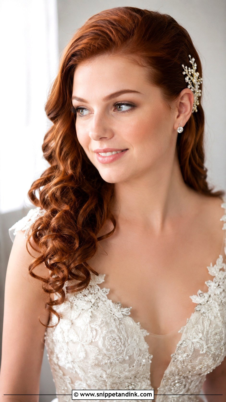 Romantic Curls With Side Tuck - Snippet and Ink - 25 Hair Ideas for Wedding