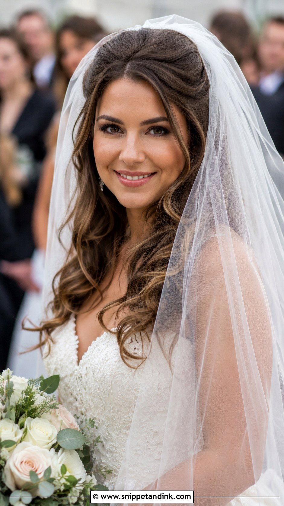 Romantic Curls With Veil - Snippet and Ink - 25 Summer Wedding Hair Ideas