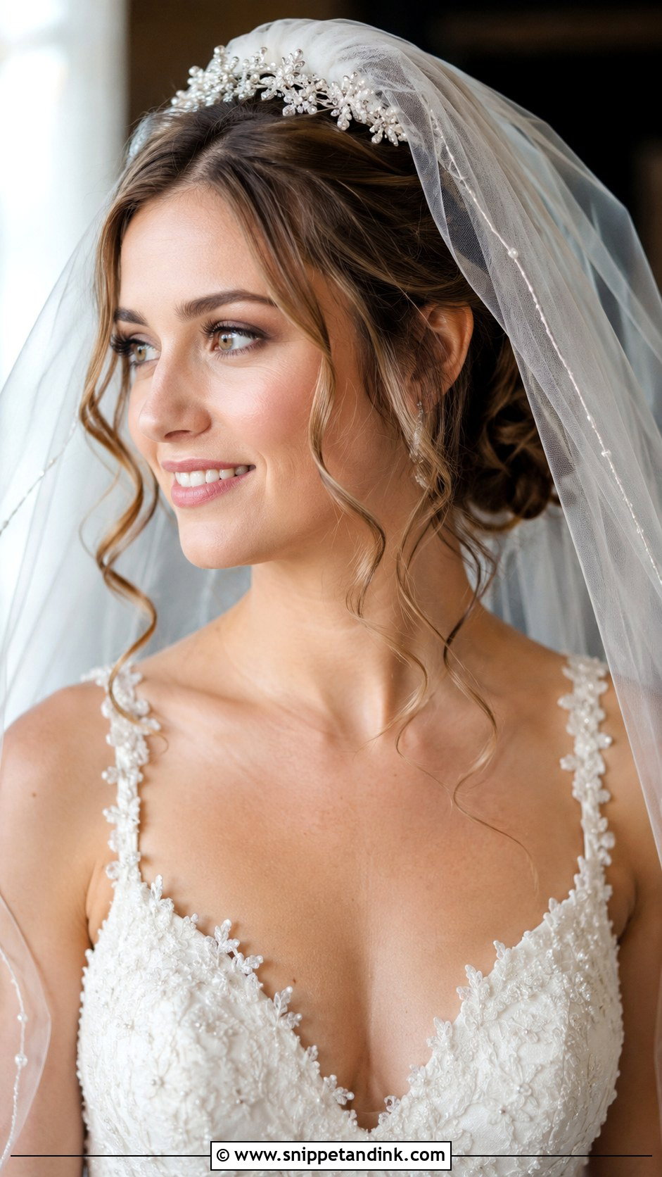 Romantic Curls With Veil - Snippet and Ink - 20 Curled Hair for Wedding Ideas