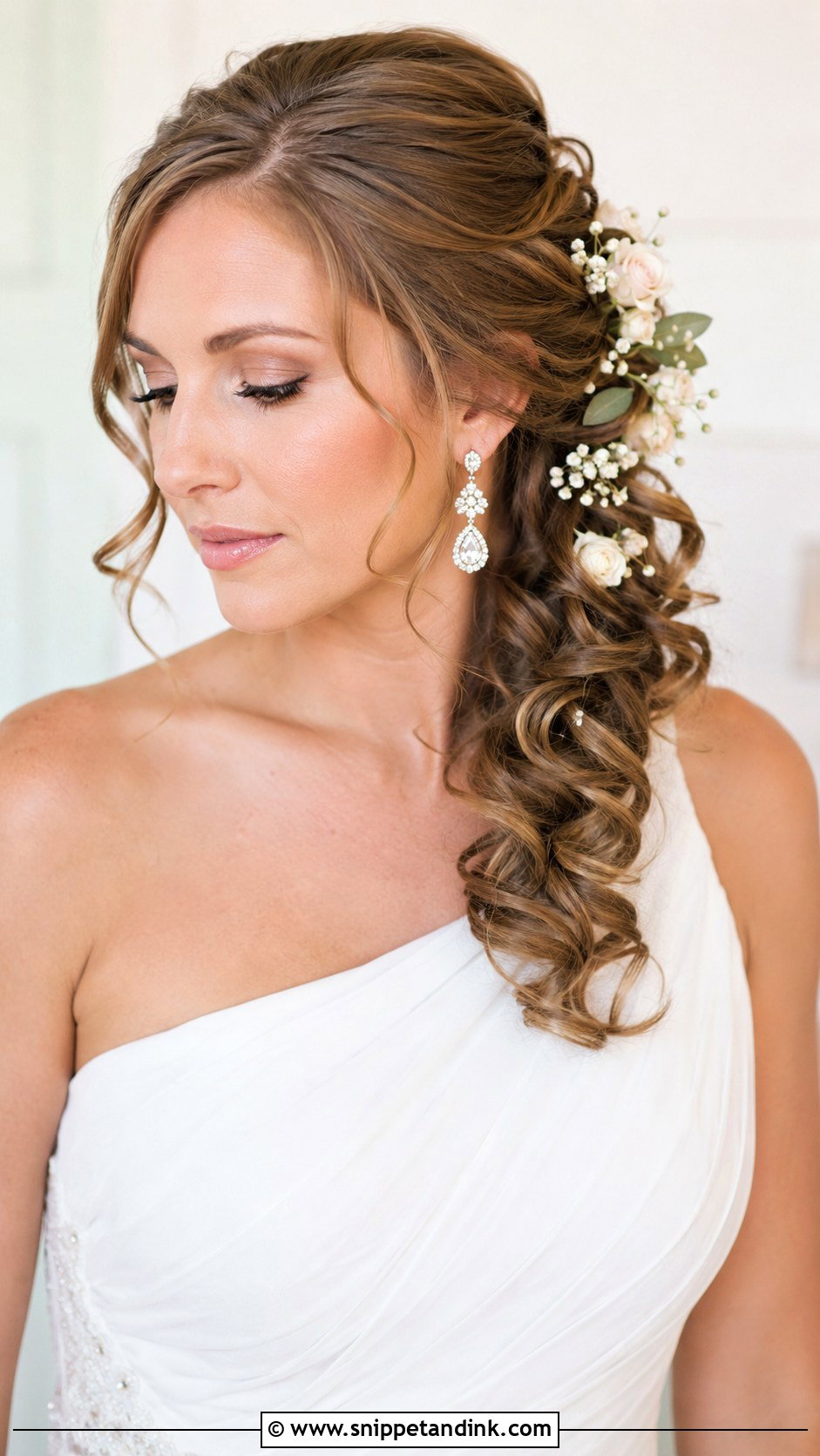 Romantic Curly Side Updo - Snippet and Ink - 20 Short Hair Curls Wedding