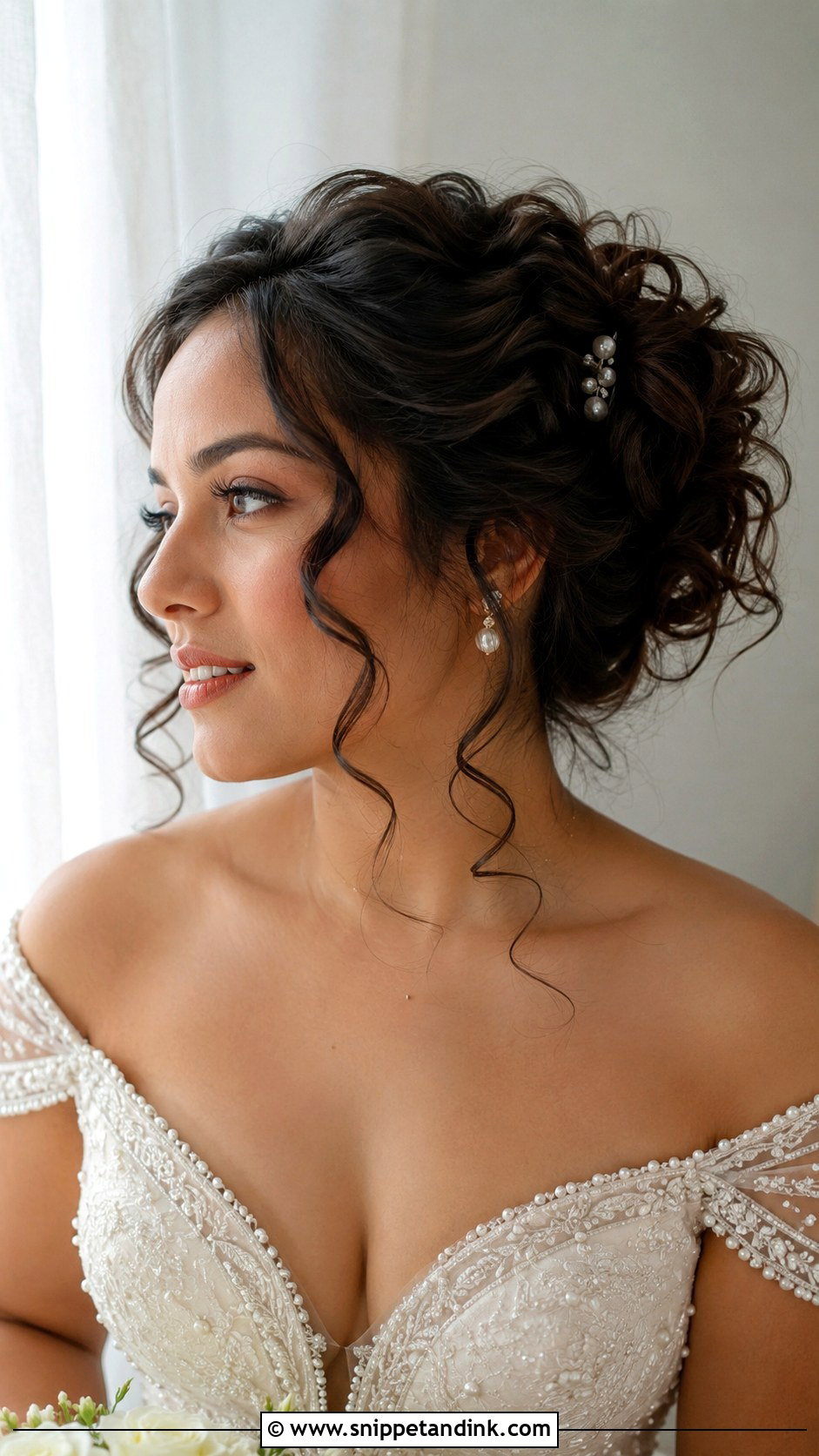 Romantic Curly Updo - Snippet and Ink - 25 Wedding Hair Updo Front View Ideas