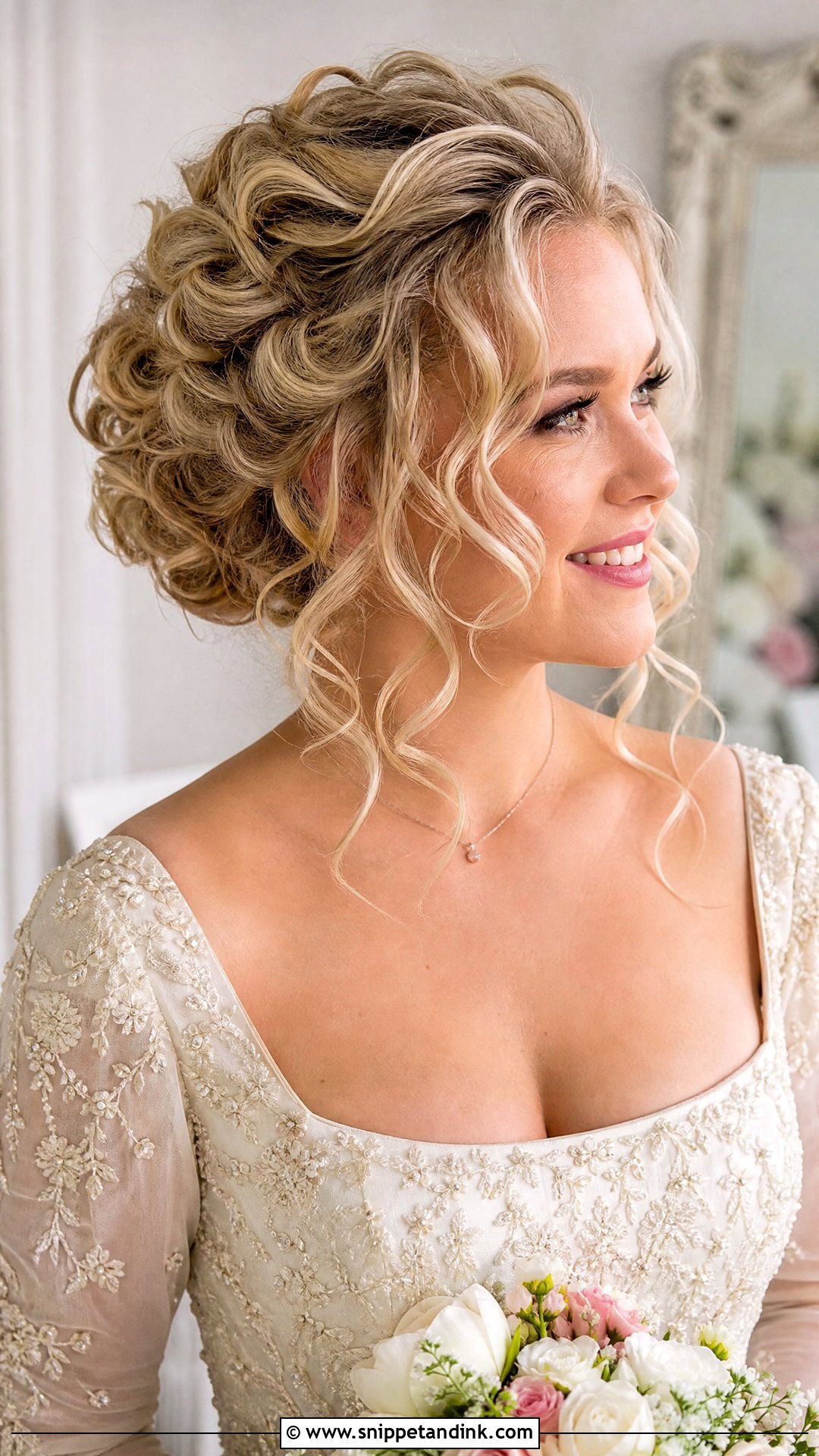 Romantic Curly Updo - Snippet and Ink - 20 Elegant Wedding Updos for Long Hair