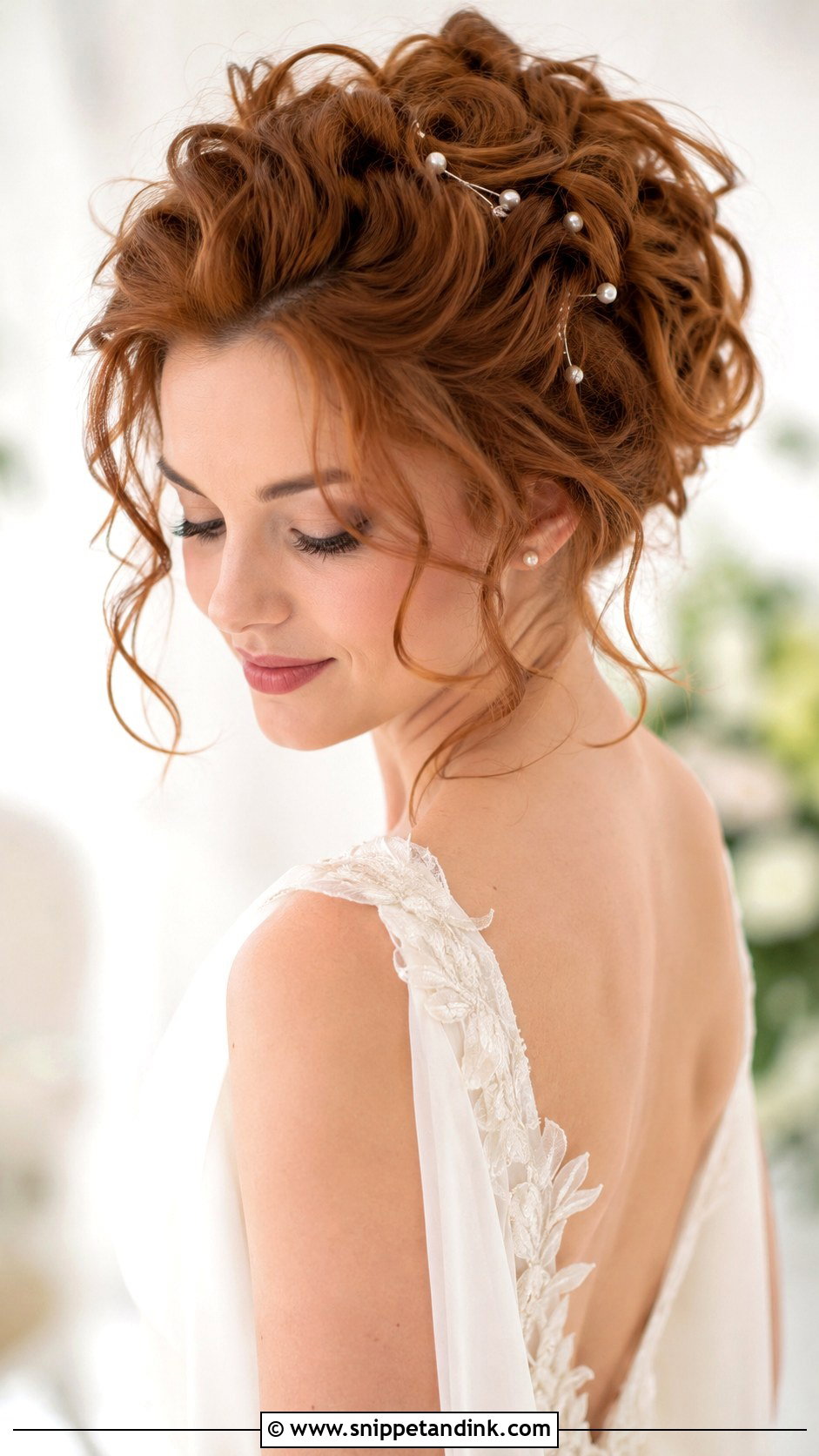 Romantic Curly Updo for Weddings - Snippet and Ink - 30 Wedding Hairdo Ideas
