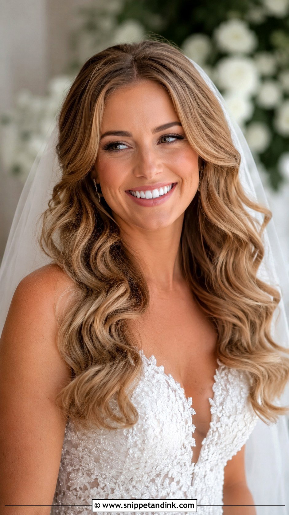 Romantic Curly Wedding Waves - Snippet and Ink - 30 Curly Hair Wedding Ideas