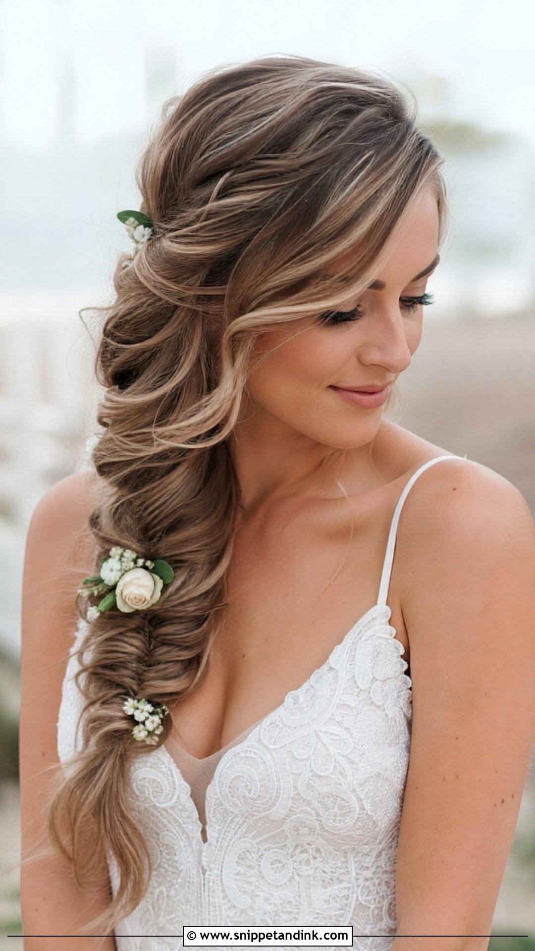 Romantic Fishtail Braid - Snippet and Ink - 20 Simple Long Hair Wedding Hairstyles