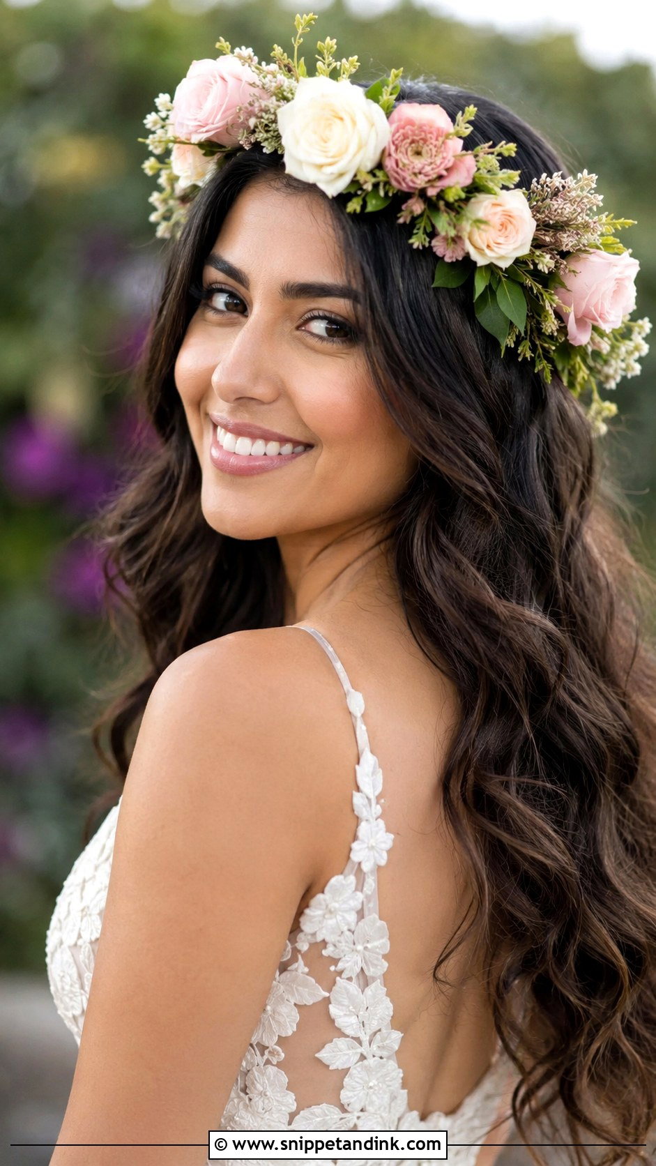 Romantic Flower Crown Hairstyle - Snippet and Ink - 25 Romantic Bridal Hair Ideas