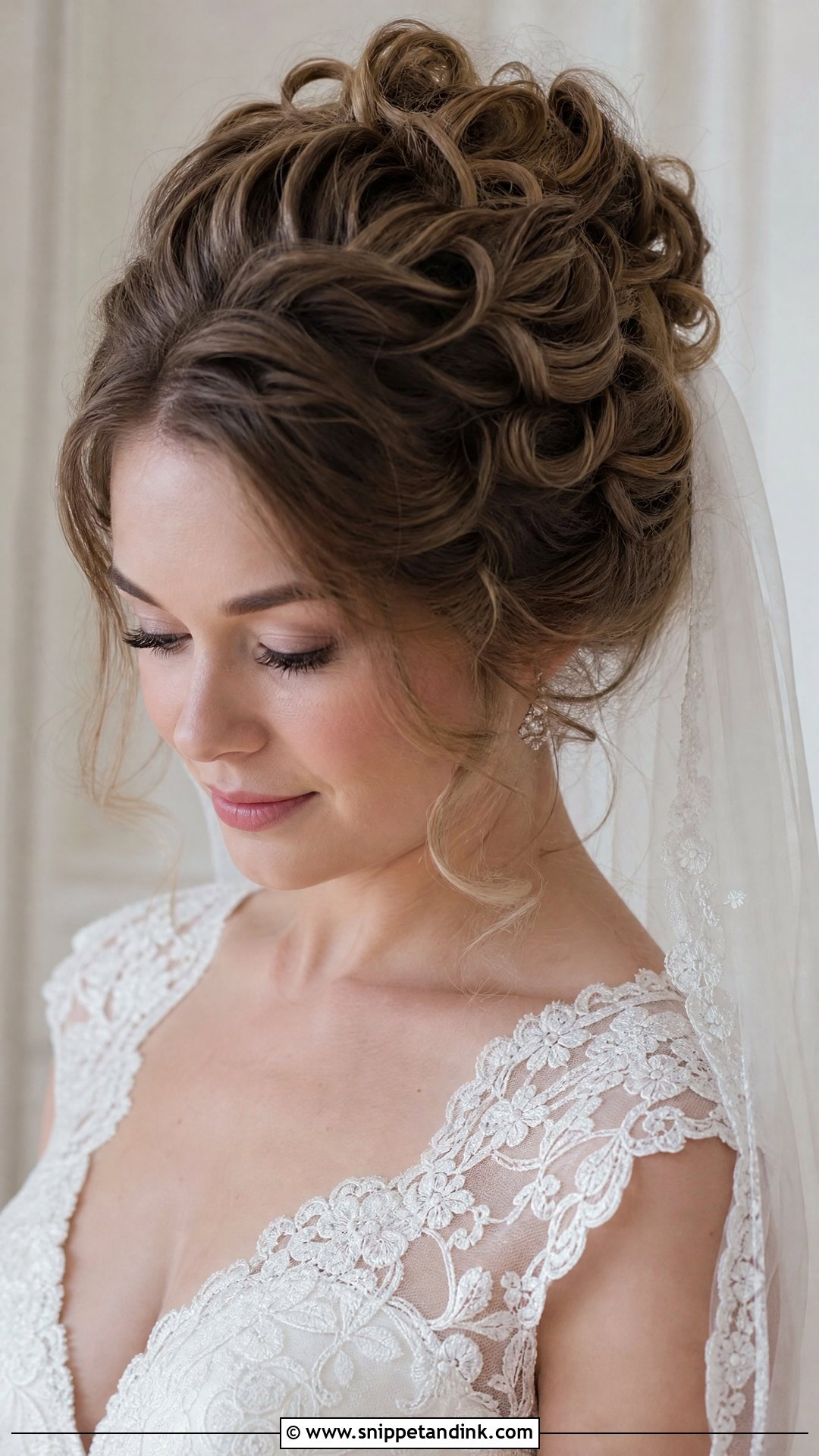 Romantic French Roll With Curls - Snippet and Ink - 20 French Roll Wedding Hairstyle Ideas
