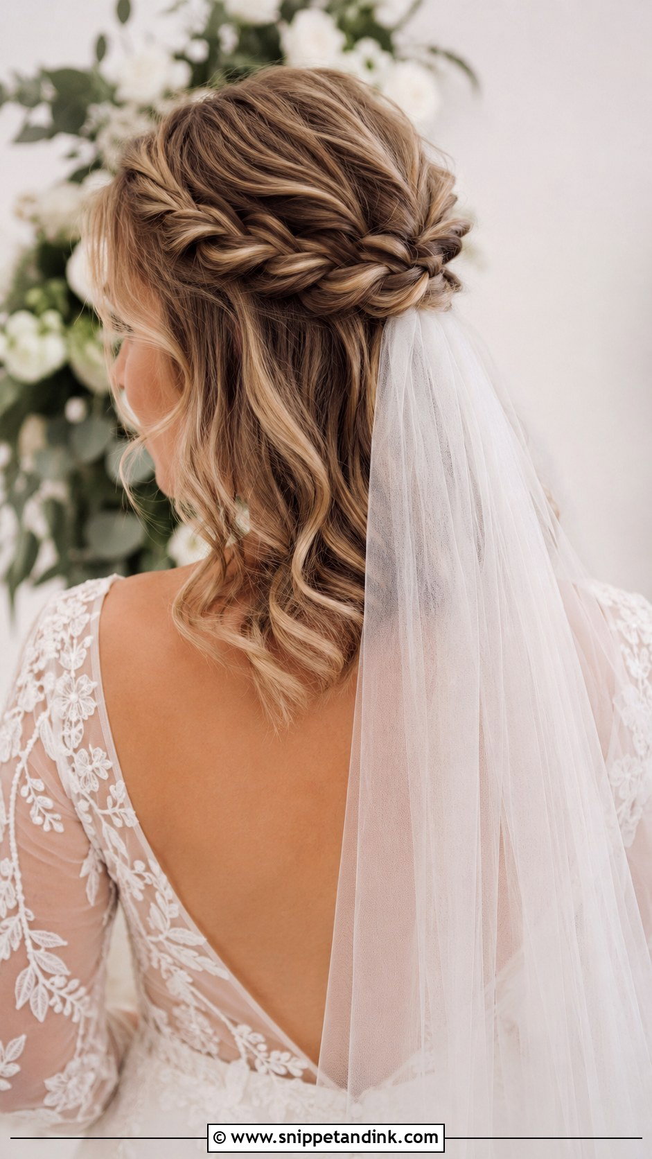 Romantic Half Up Braid For Short Hair - Snippet and Ink - 25 Short Bridal Hair Shoulder Length Ideas