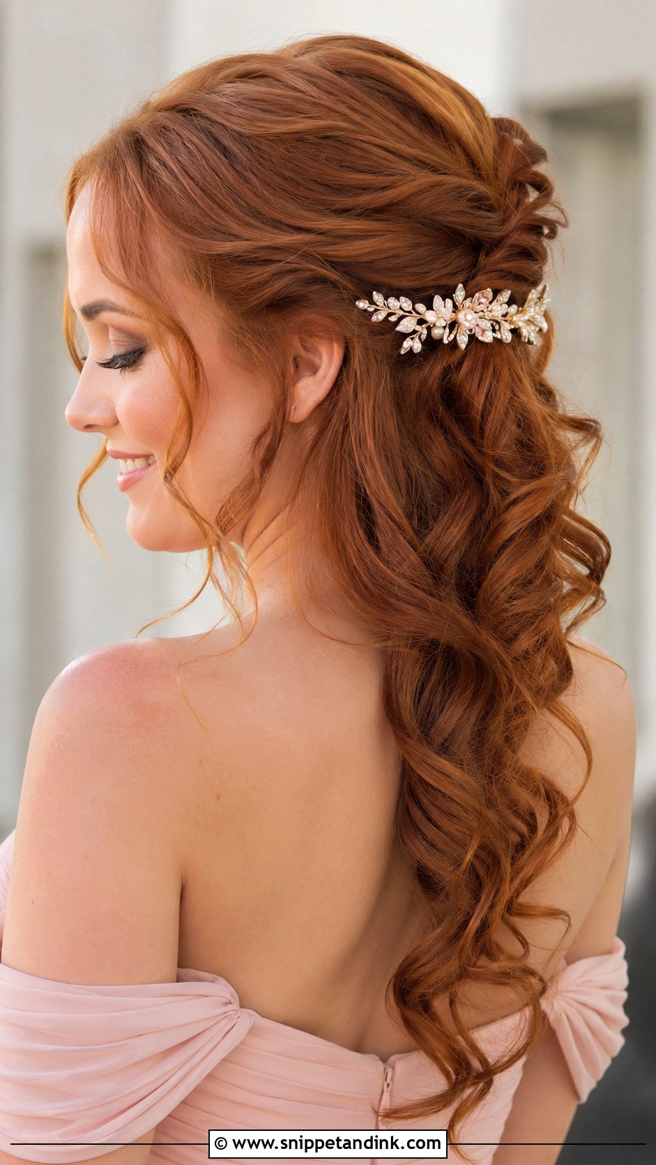 Romantic Half Up Curls - Snippet and Ink - 25 Mother of the Bride Hairdos