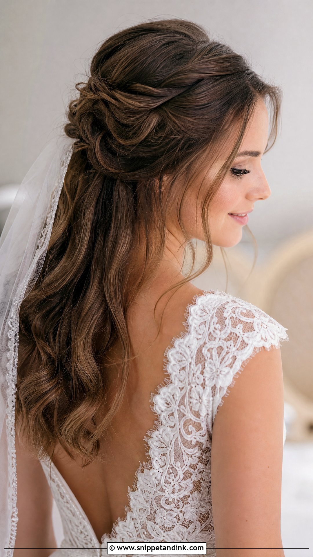 Romantic Half Up Half Down - Snippet and Ink - 20 Elegant Bride Hairstyles