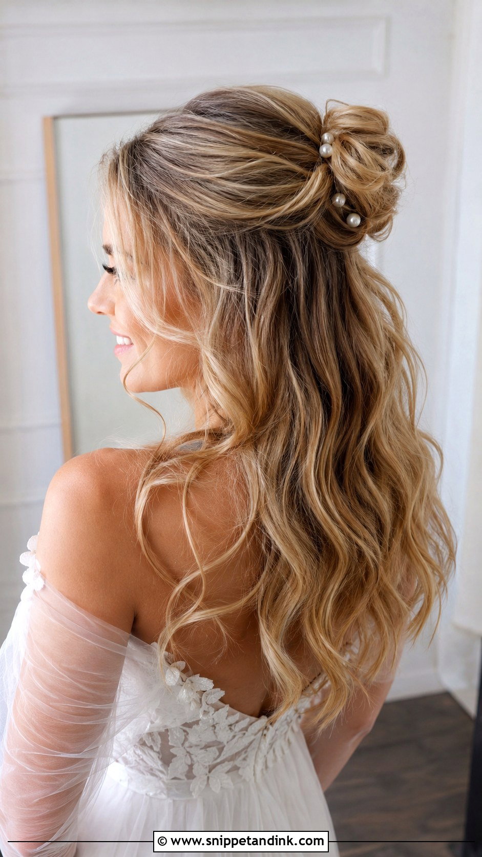 Romantic Half Up Half Down - Snippet and Ink - 35 Bridal Hairstyle Ideas