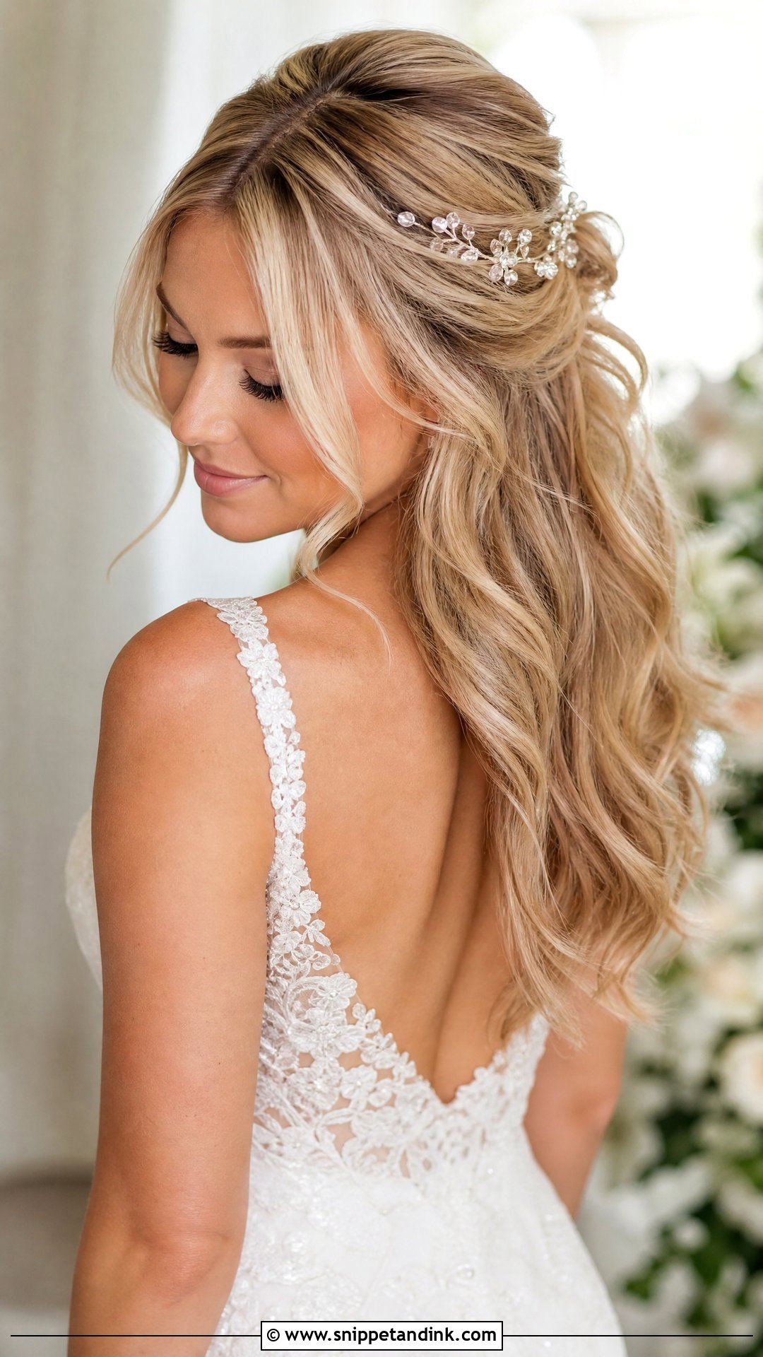 Romantic Half Up Half Down - Snippet and Ink - 25 Bridal Updos for Long Hair