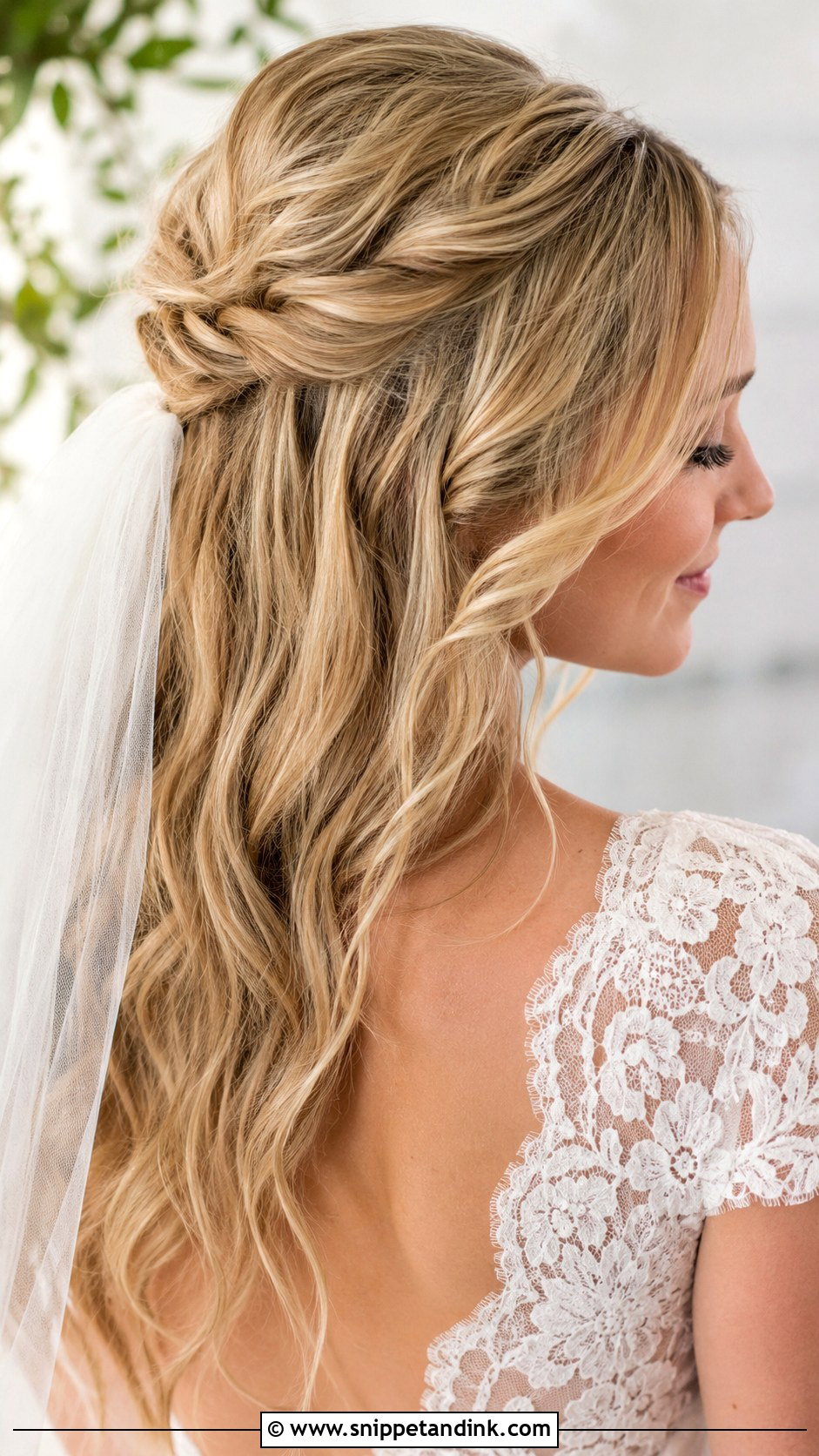 Romantic Half Up Half Down - Snippet and Ink - 25 Elegant Bridal Hairstyles